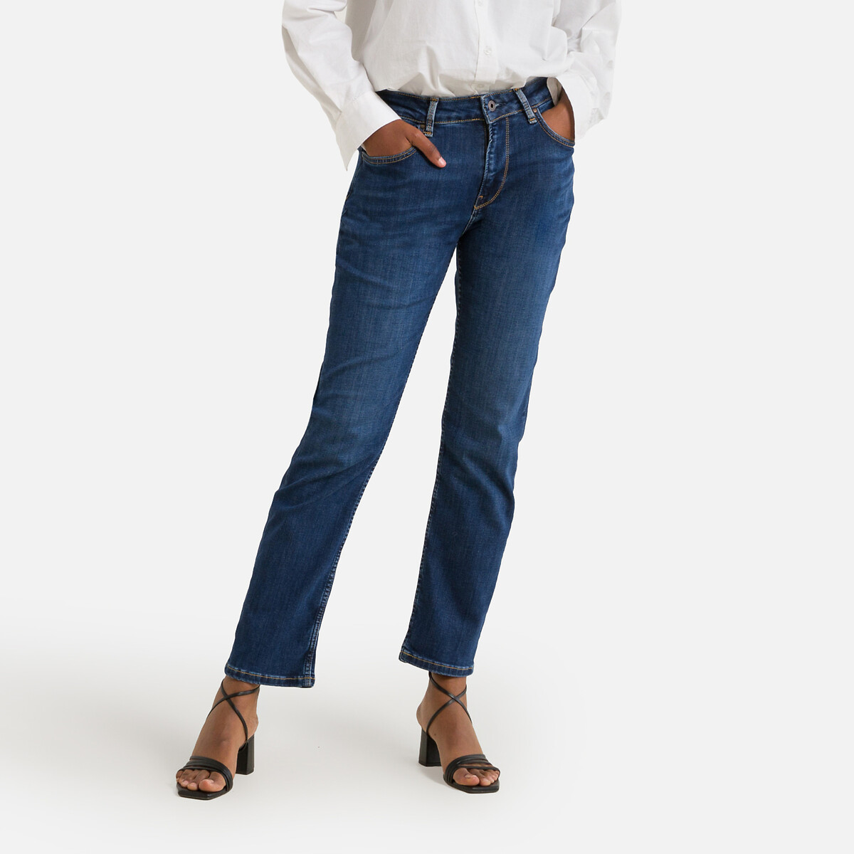 Image of Mary Straight Jeans with High Waist