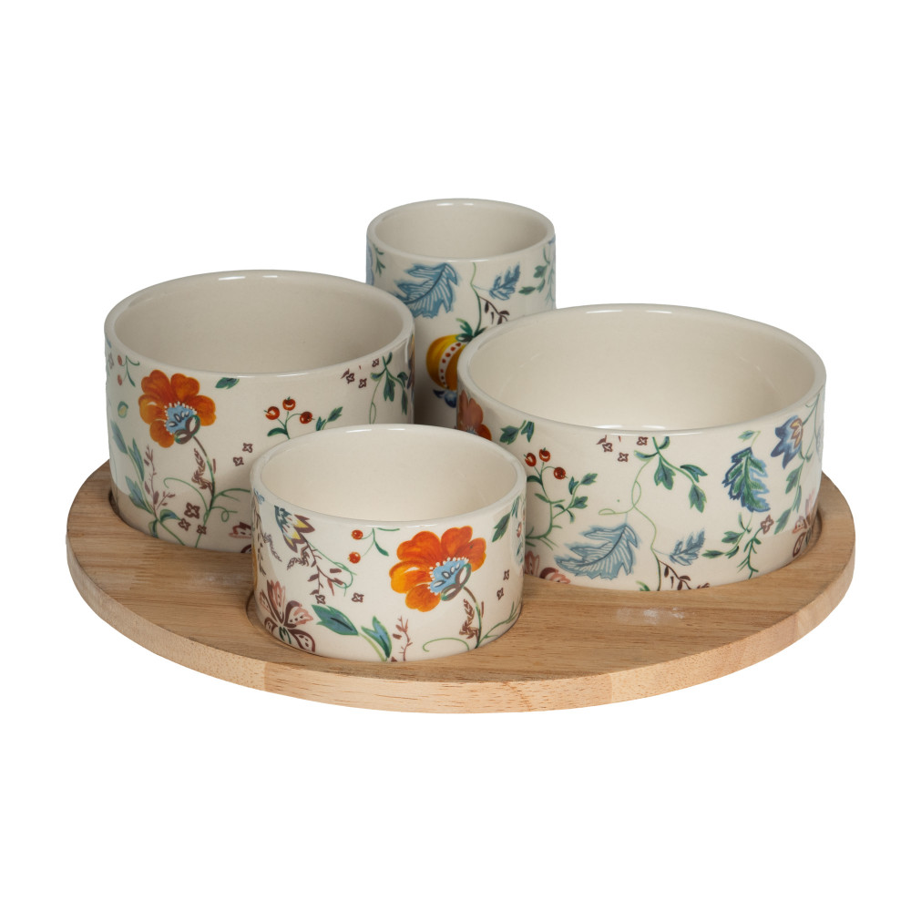 Service apéritif de 4 pièces Camelia 28,5 cm - CAMELIA, TABLE PASSION