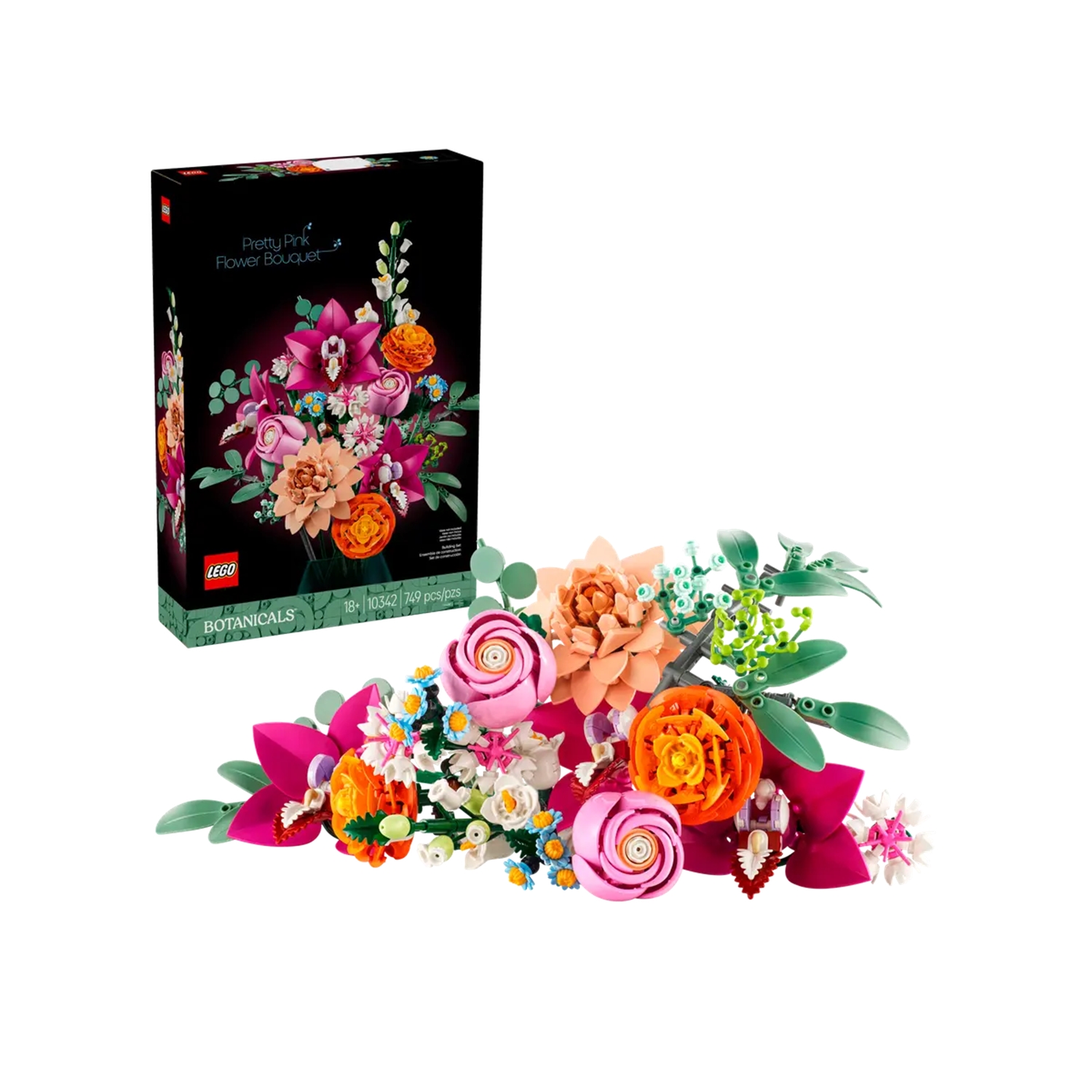 Botanical Collection Le joli bouquet de fleurs roses, LEGO