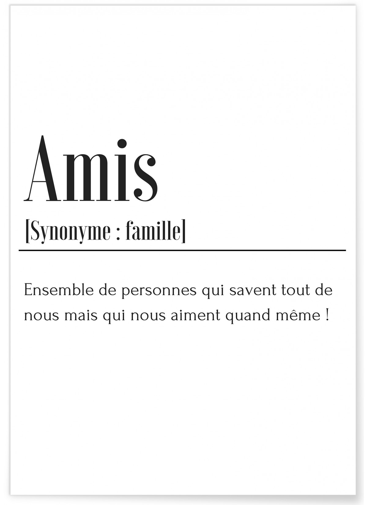 Affiche Définition Amis, L'AFFICHERIE