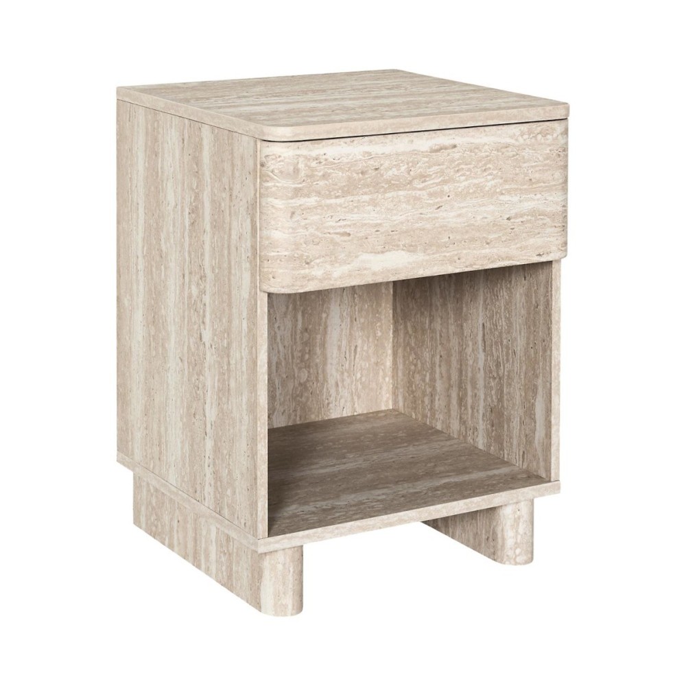 Table De Chevet Contemporaine 1 Tiroir Coloris Beige, DECORATIE