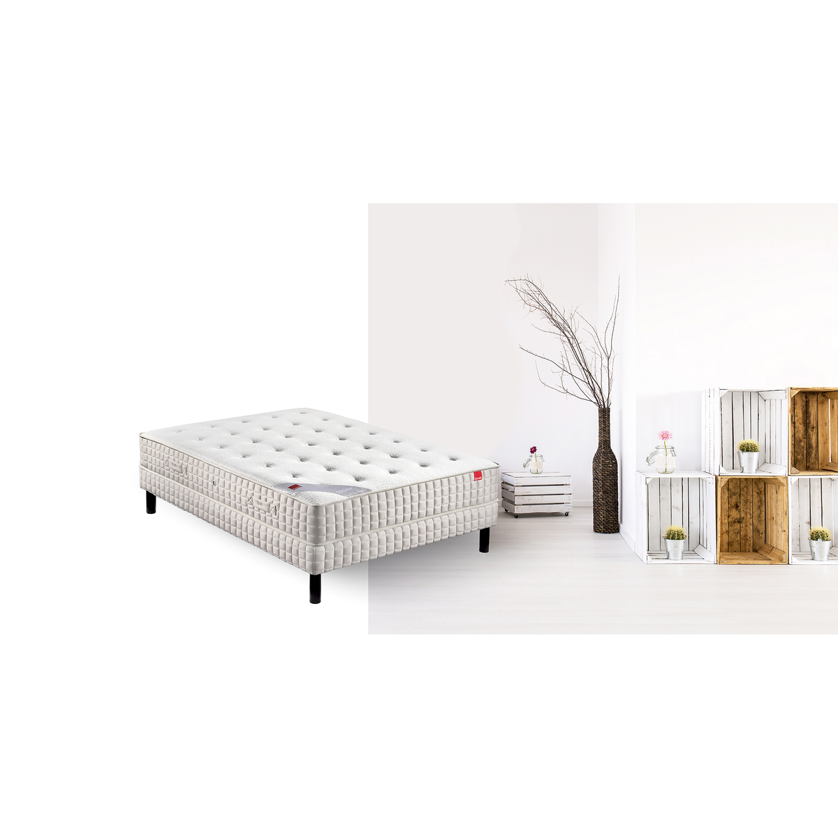 EPEDA Colchn de muelles ensacados Orchide confort firme Blanco 70 x 190 cm