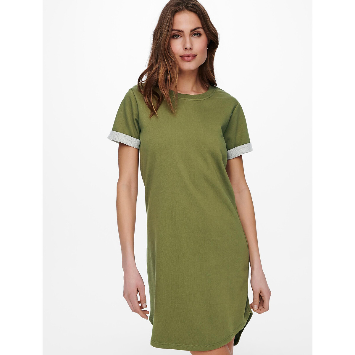 Cotton mix t-shirt dress with short sleeves Jdy | La Redoute