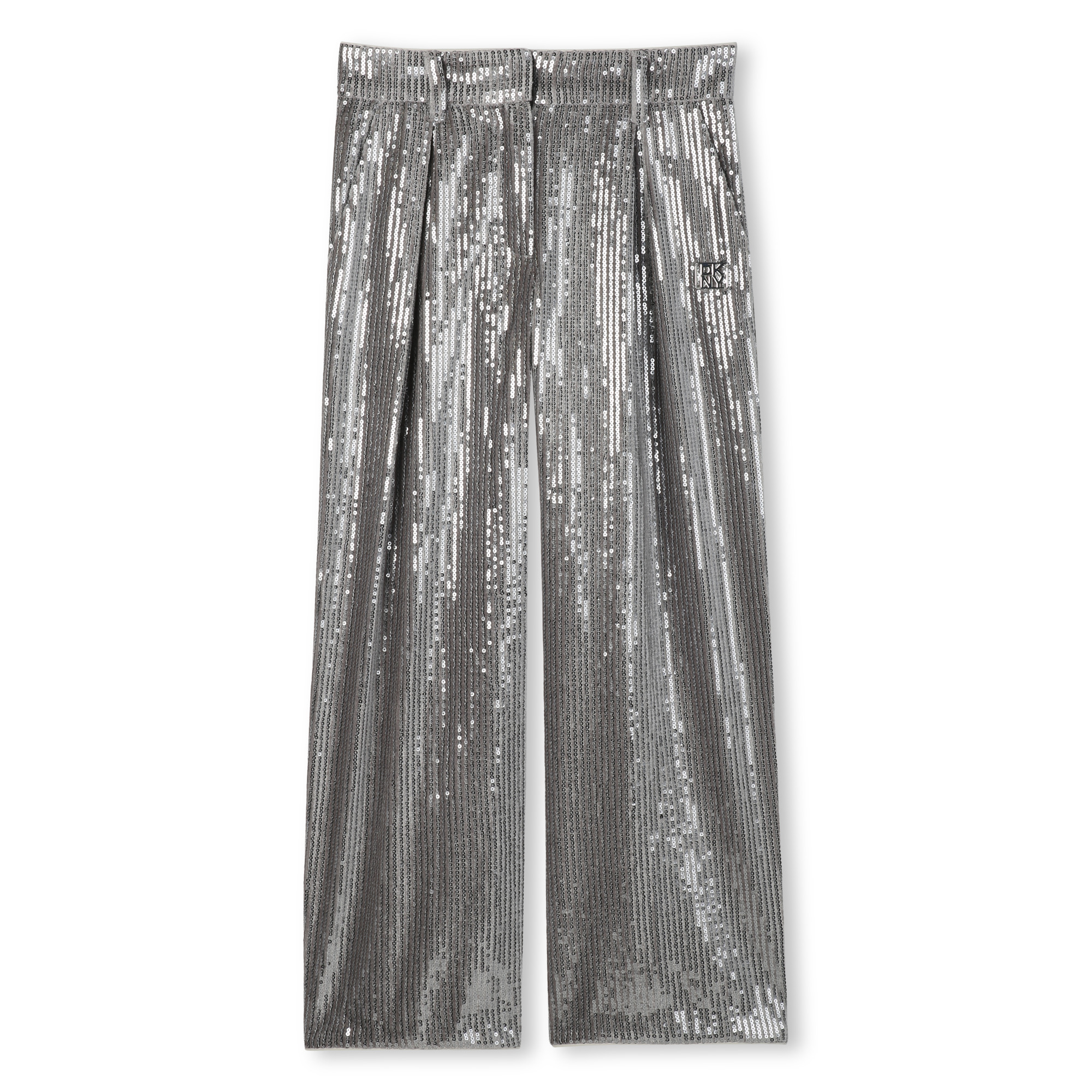 Pantalon orné de sequins argentés, DKNY