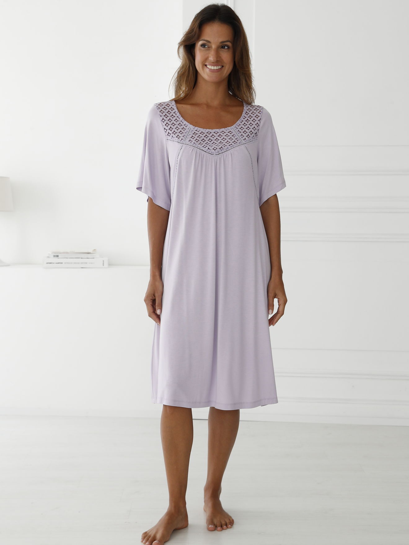 Chemise de nuit évasée fluide, DAXON