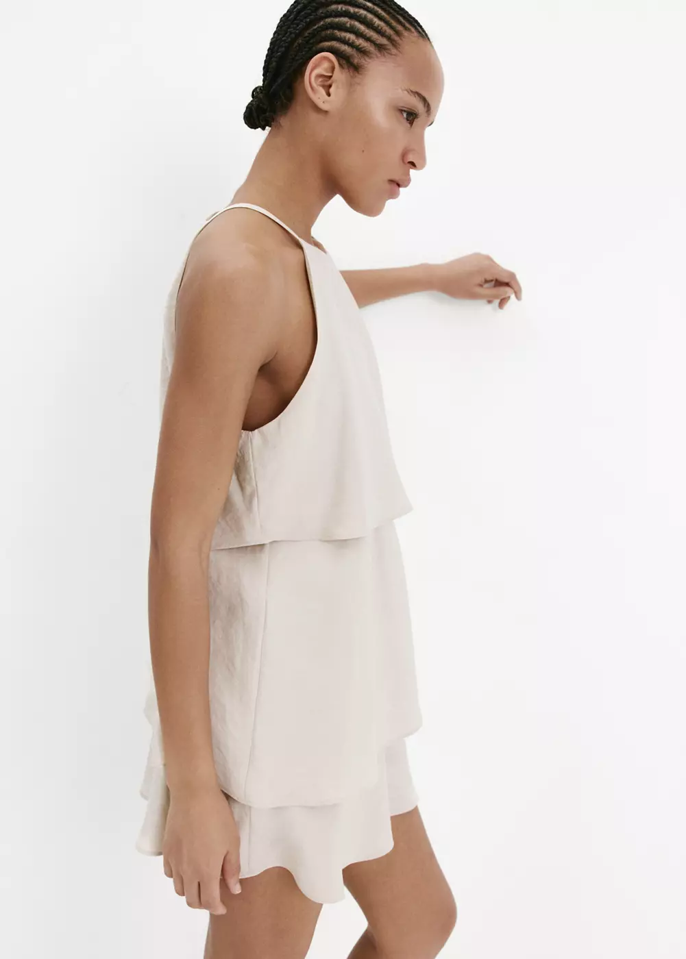 Robe en modal à volants, MANGO
