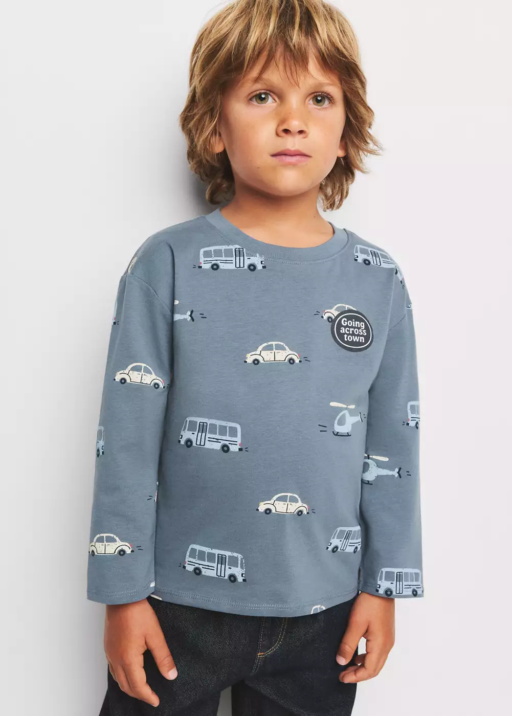 T-shirt 100 % coton à motifs, MANGO BABY