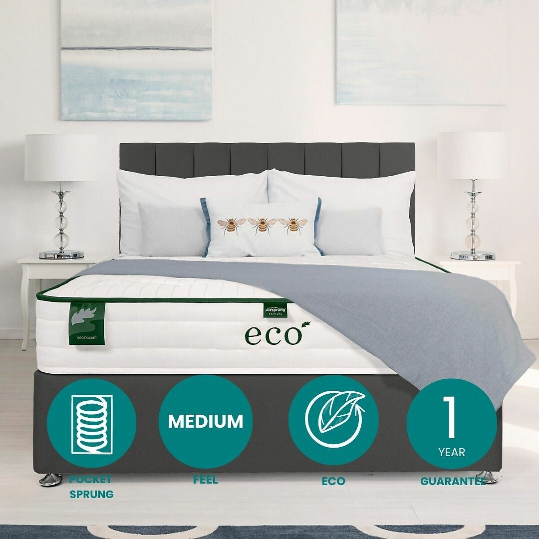 Eco 1000 pocket spring mattress, white, Airsprung | La Redoute