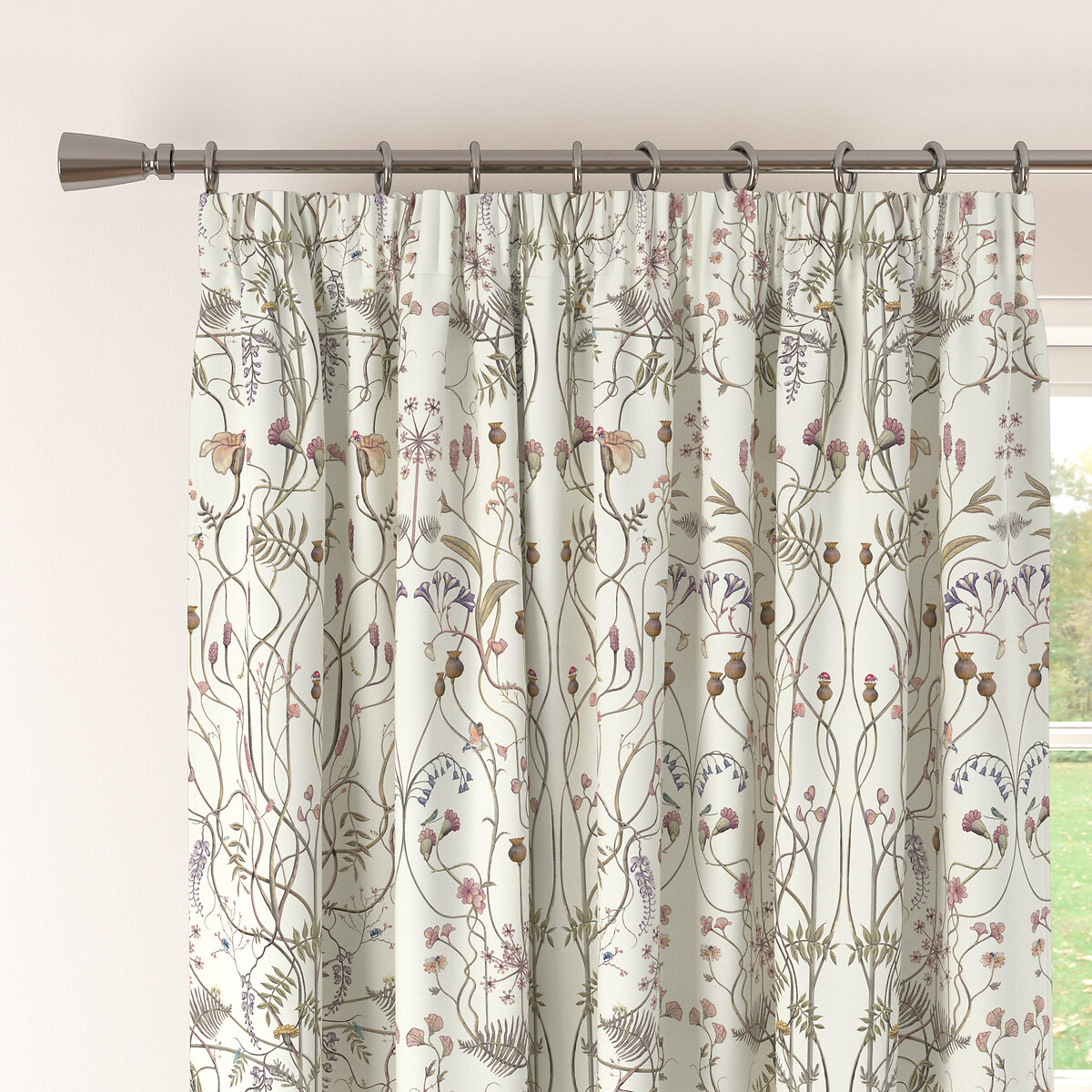 White store patterned curtains