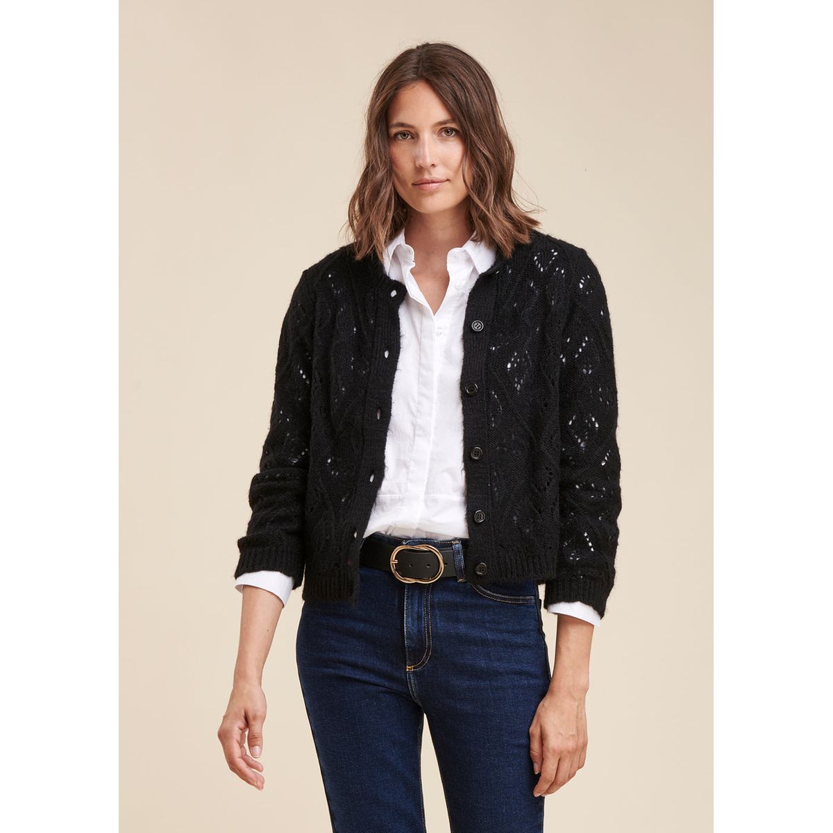 Gilet noir ajoure La Redoute