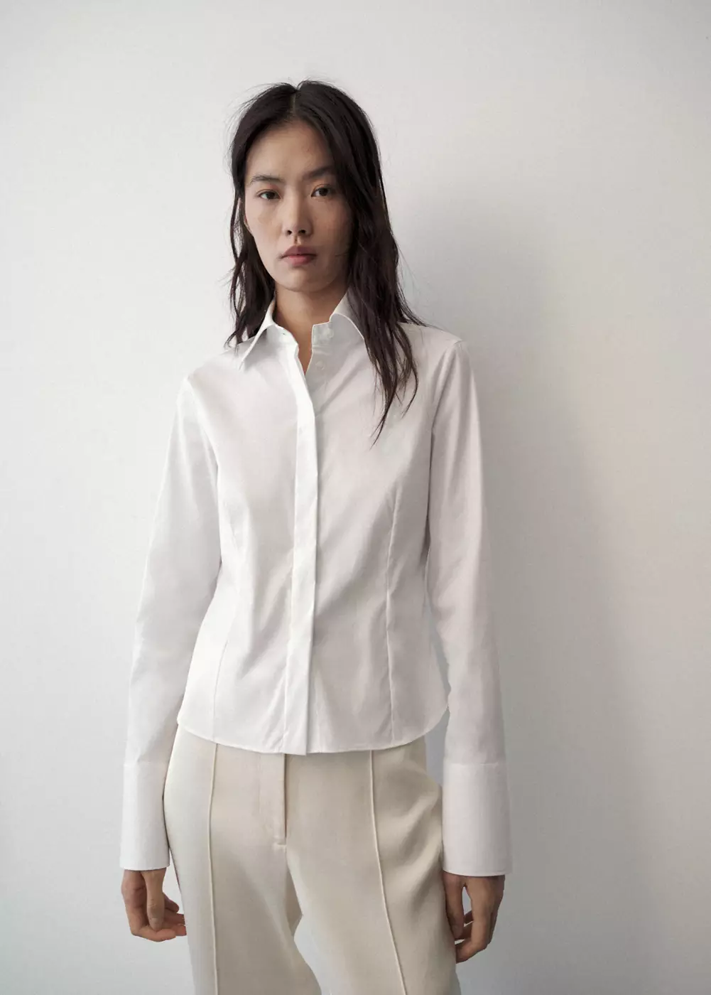 Chemise popeline courte, MANGO