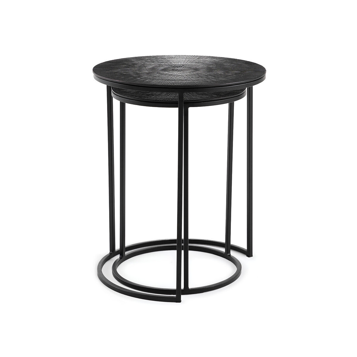 Product photograph of Set Of 2 Jalia Metal Nesting End Tables from La Redoute UK.