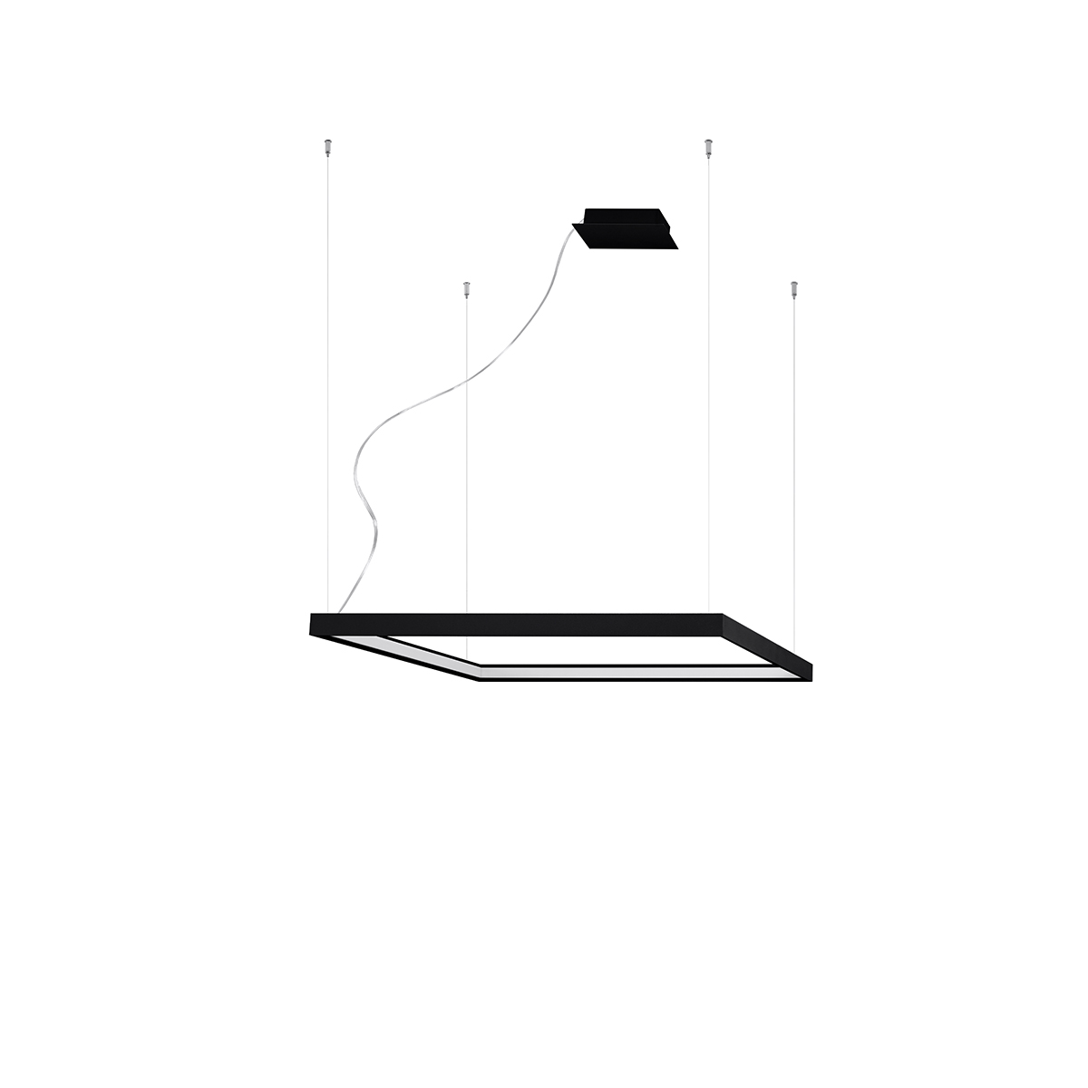 Lustre Aluminium Noir LED 1 Nelya, EDEN