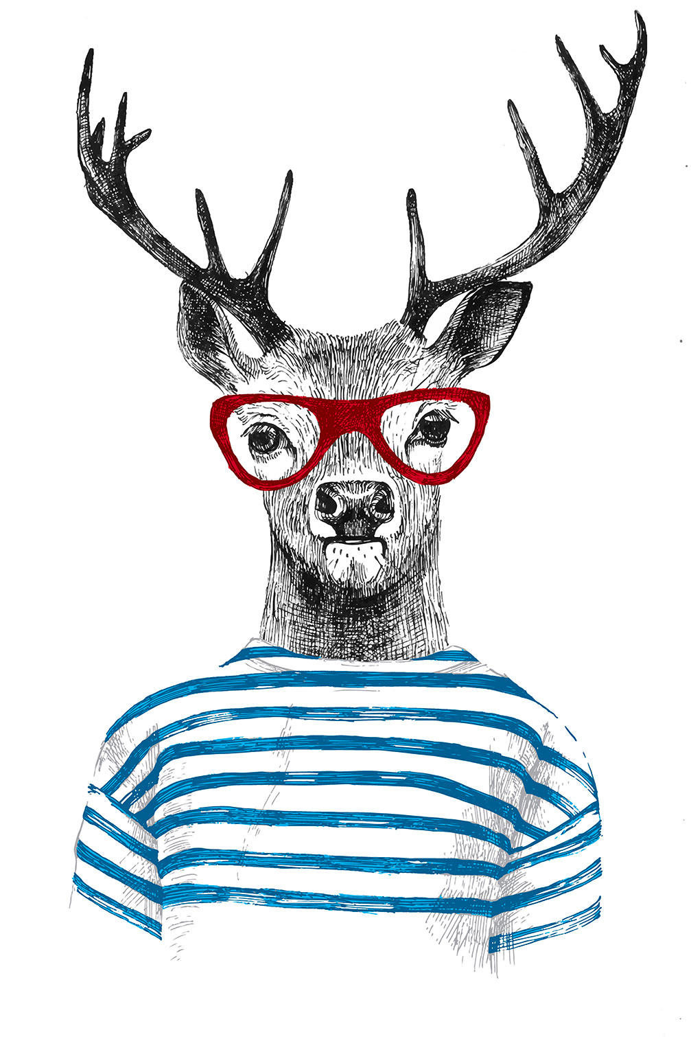 Tableau chambre enfant cerf à lunette, HEXOA