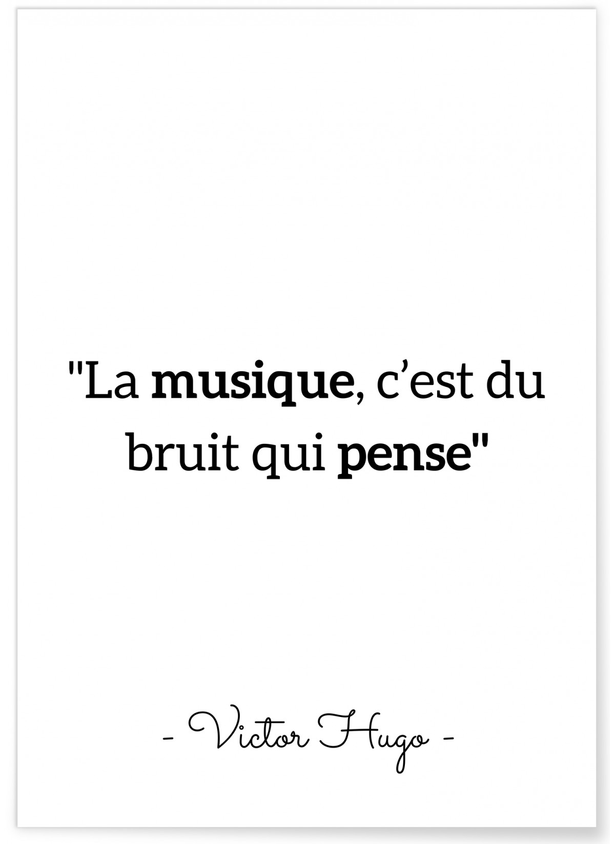 Affiche Victor Hugo 'La musique...', L'AFFICHERIE
