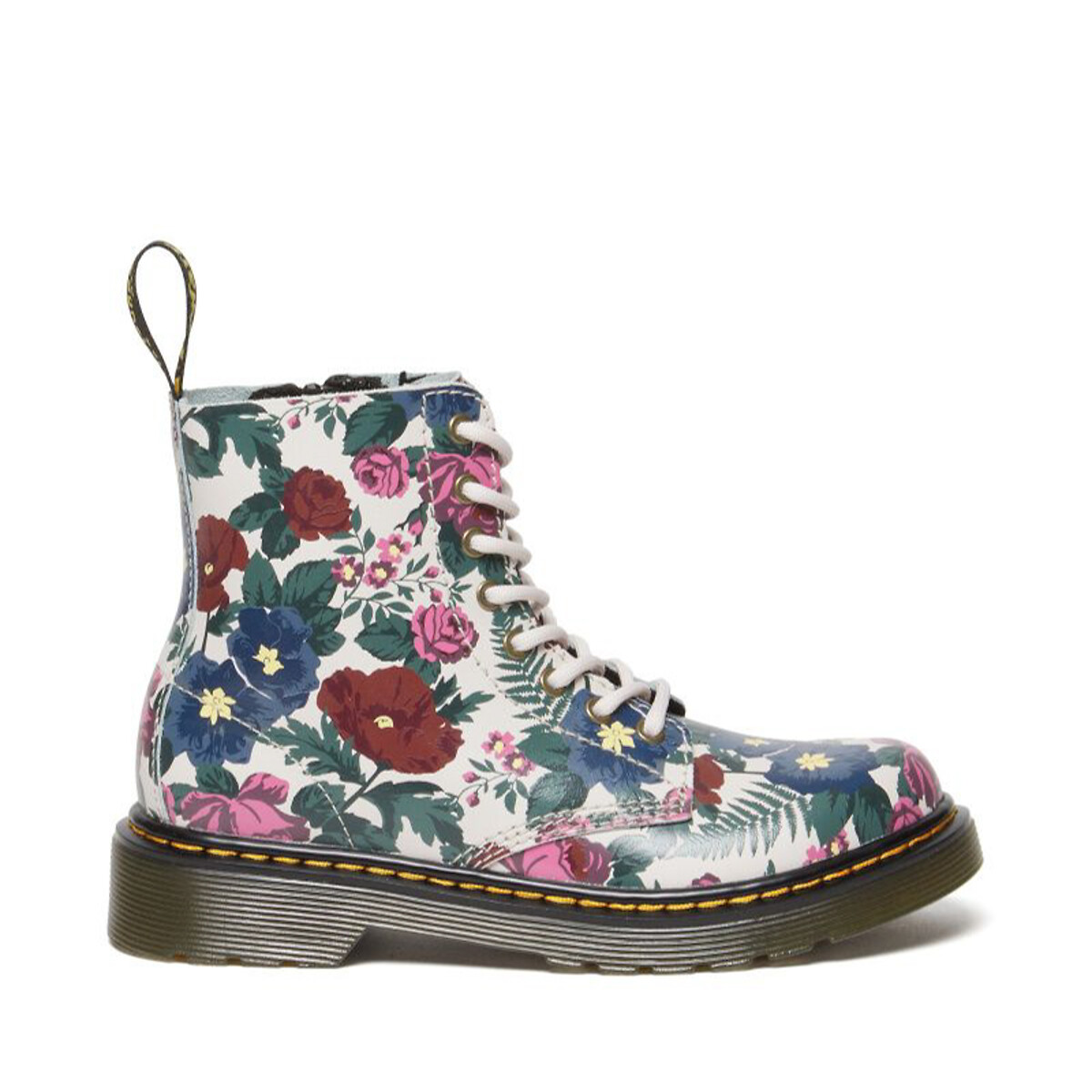 Kids 1460 ankle boots in floral print leather multi coloured Dr