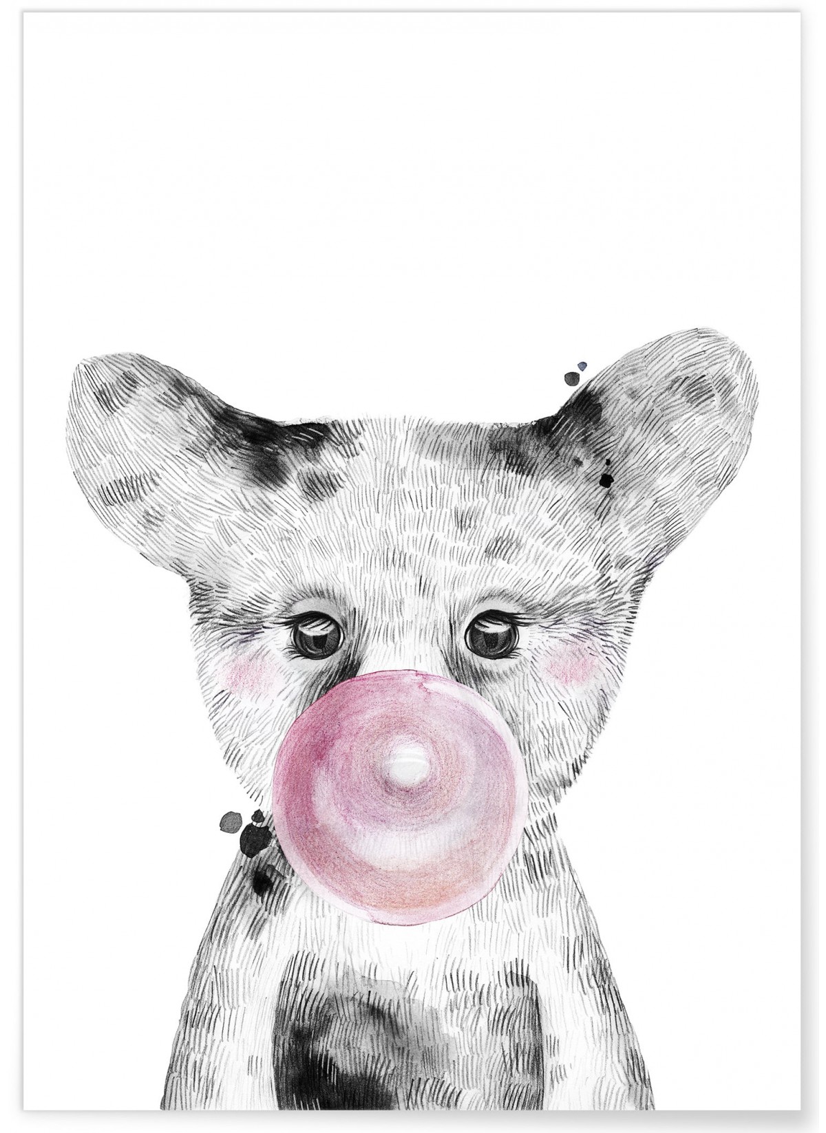Affiche 'Bulle d'Ours Rose', L'AFFICHERIE