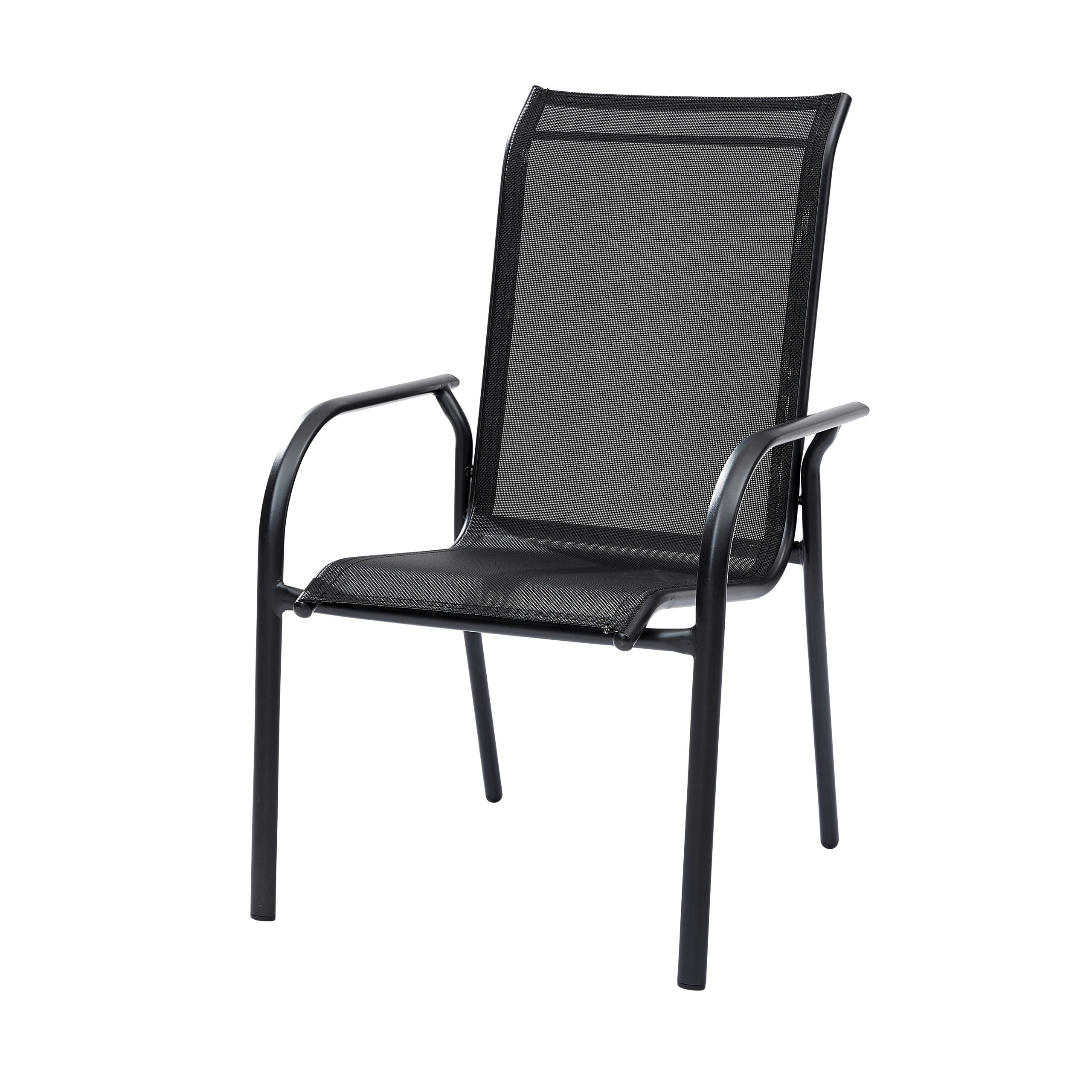 Fauteuil de jardin en aluminium noir et textilène BLACKSUN, WILSA GARDEN