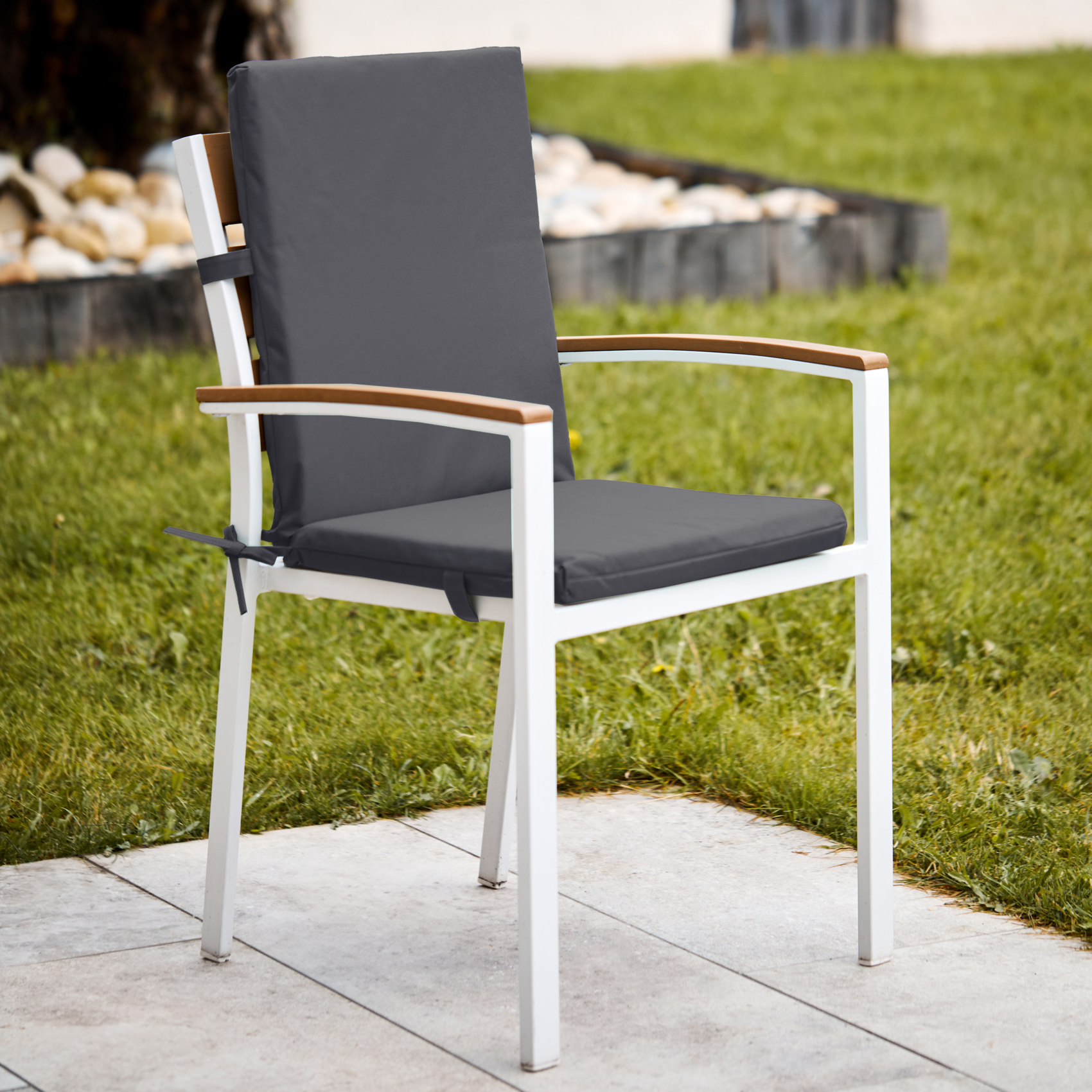 Ferocity Coussin Chaise Longue Jardin 198x58x4 Cm - Gris Résistant Intempéries