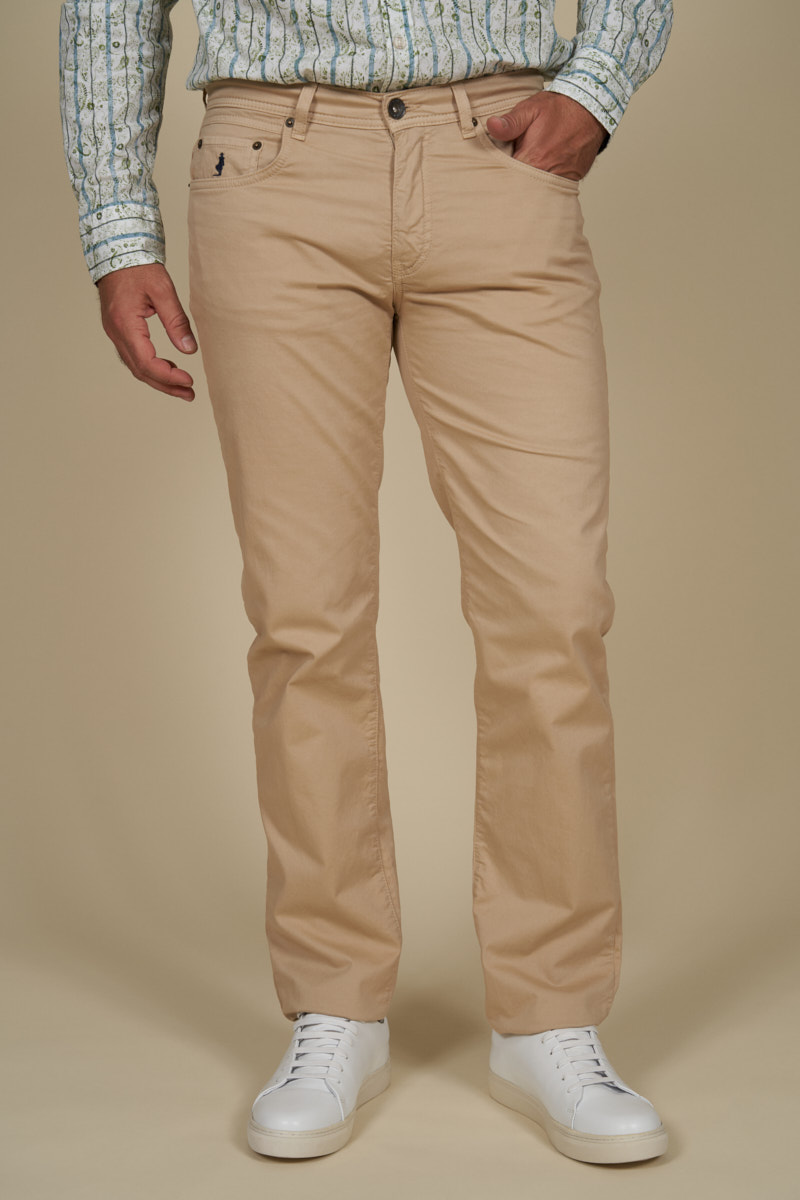 Pantalon 5 poches stretch uni léger, MCS