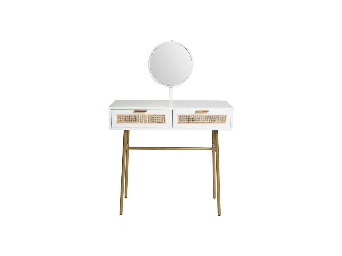 Coiffeuse 2 Tiroirs Bois Blanc, OSTARIA