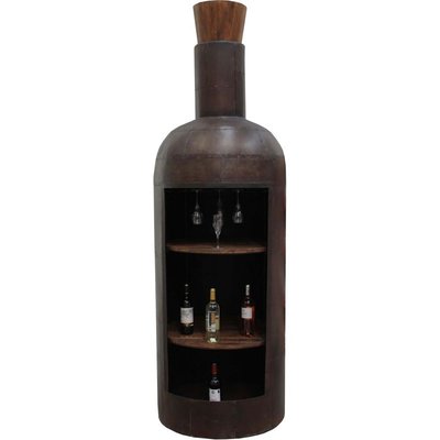 Bar en fer et bois forme bouteille antique ANTIC LINE CRÉATIONS