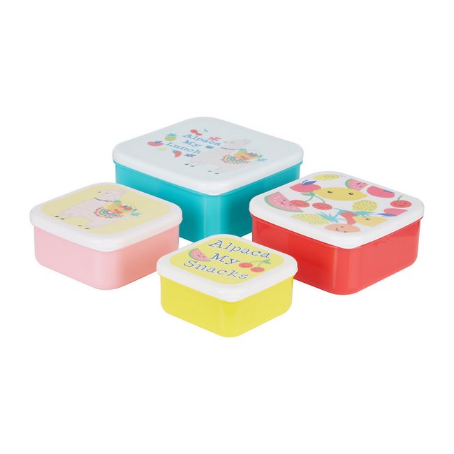 Set of 4 Alpaca Lunch Box, multi-coloured, SO'HOME