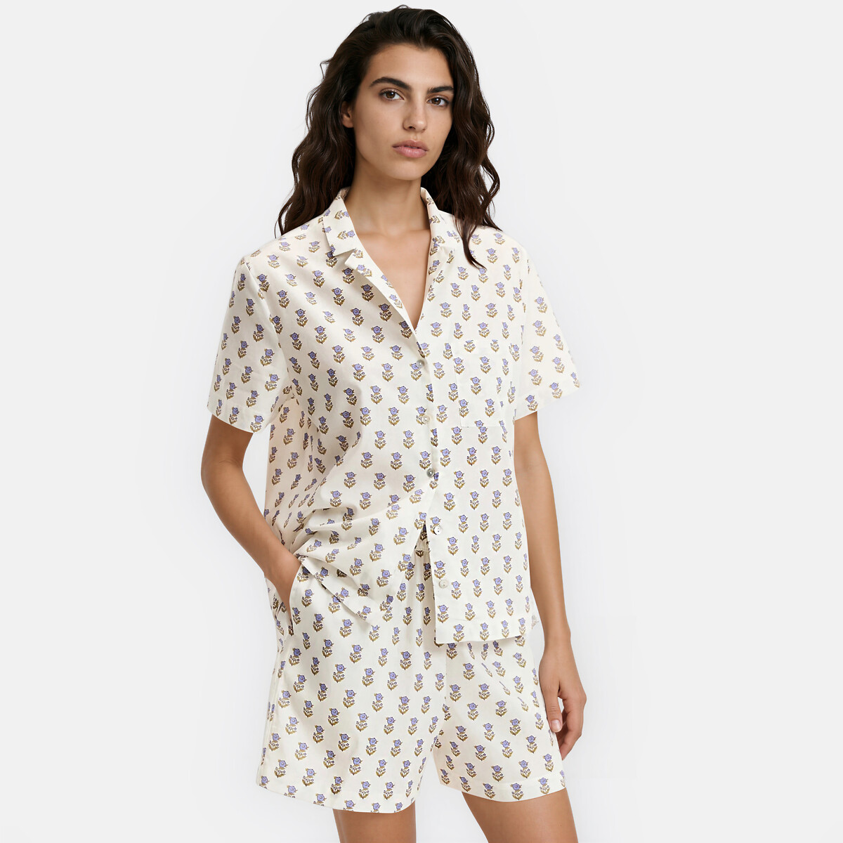 Pyjashort imprimé en coton, LA REDOUTE COLLECTIONS
