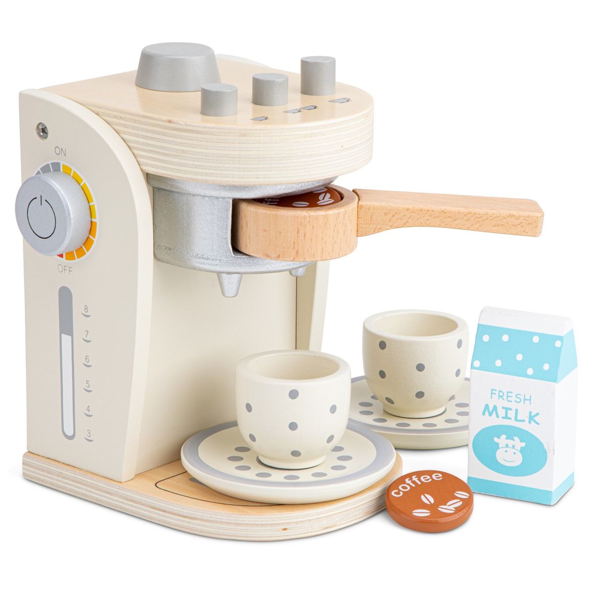 Veluoess Machine à café pour enfants, jouet avec lumière et son réalistes,  accessoires de cuisine avec dessert, beignet, tass