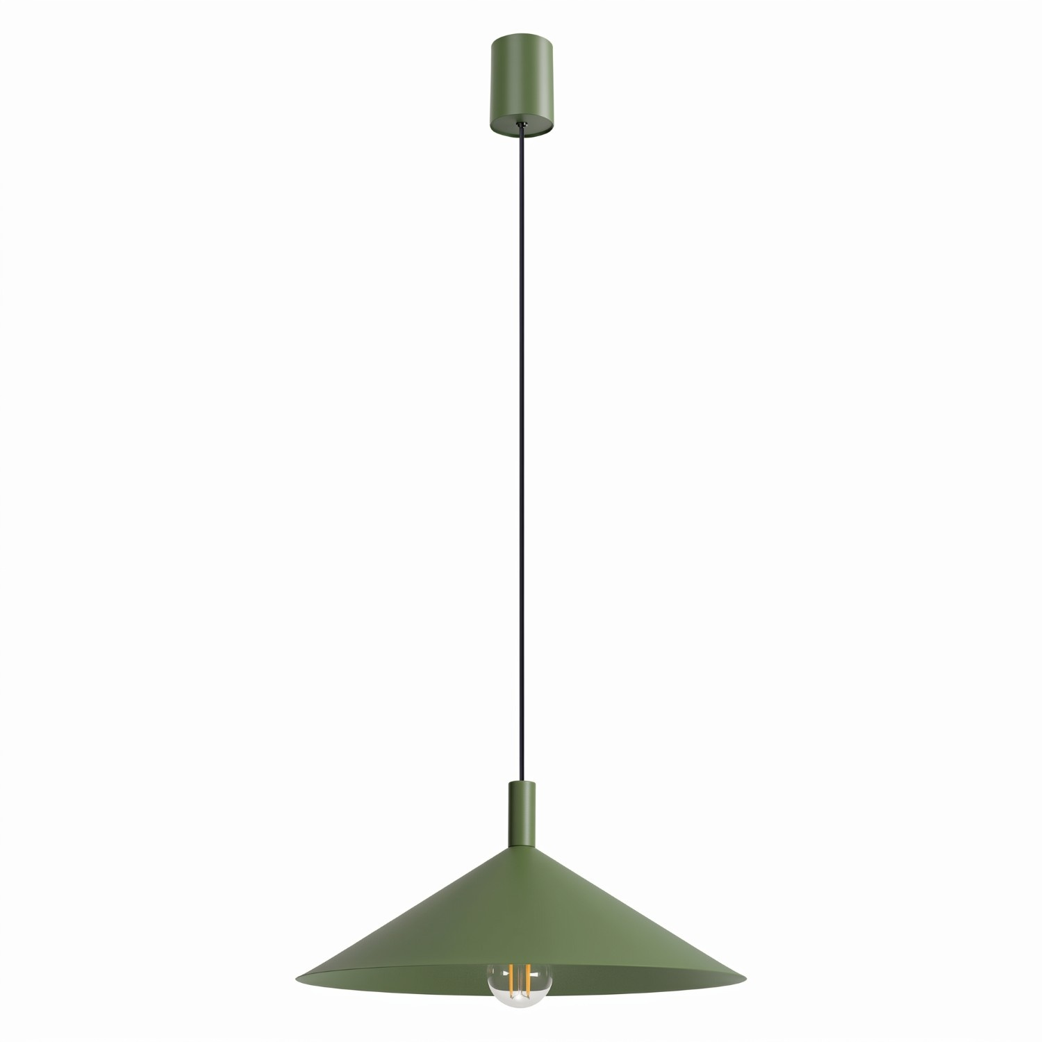 Suspension Acier Vert Olive E27 1 NOX, EDEN