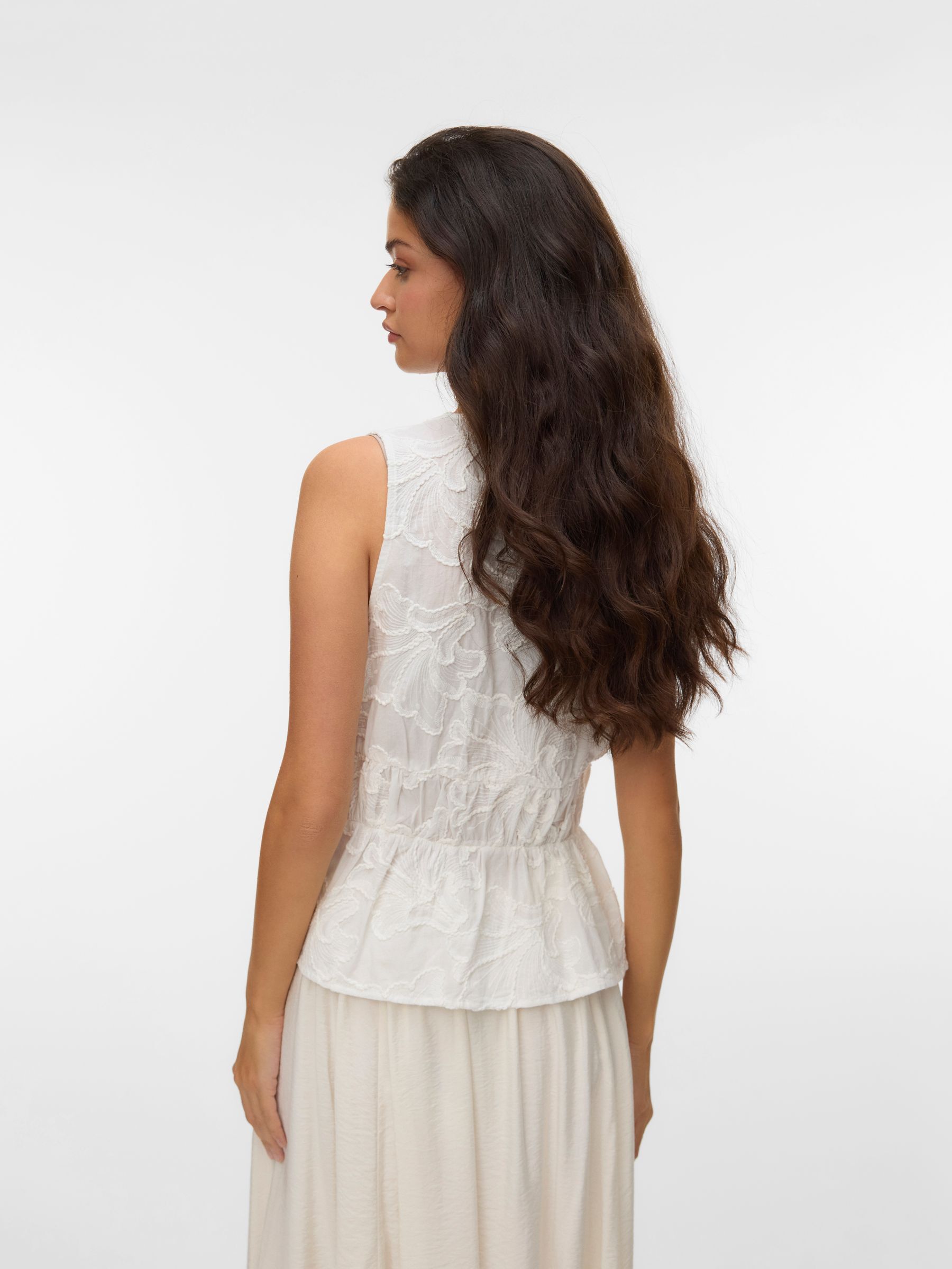 Vero Moda lace back cami top in white