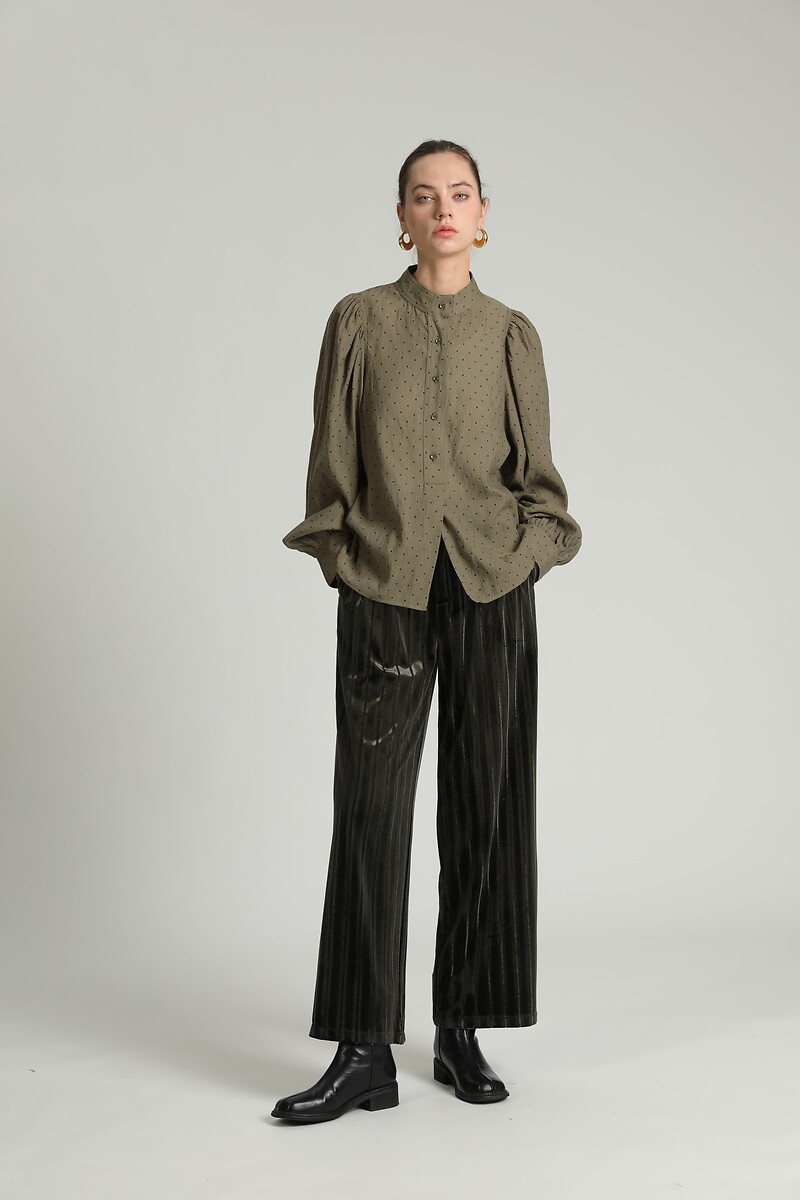 Blouse à pois col montant, SEE U SOON