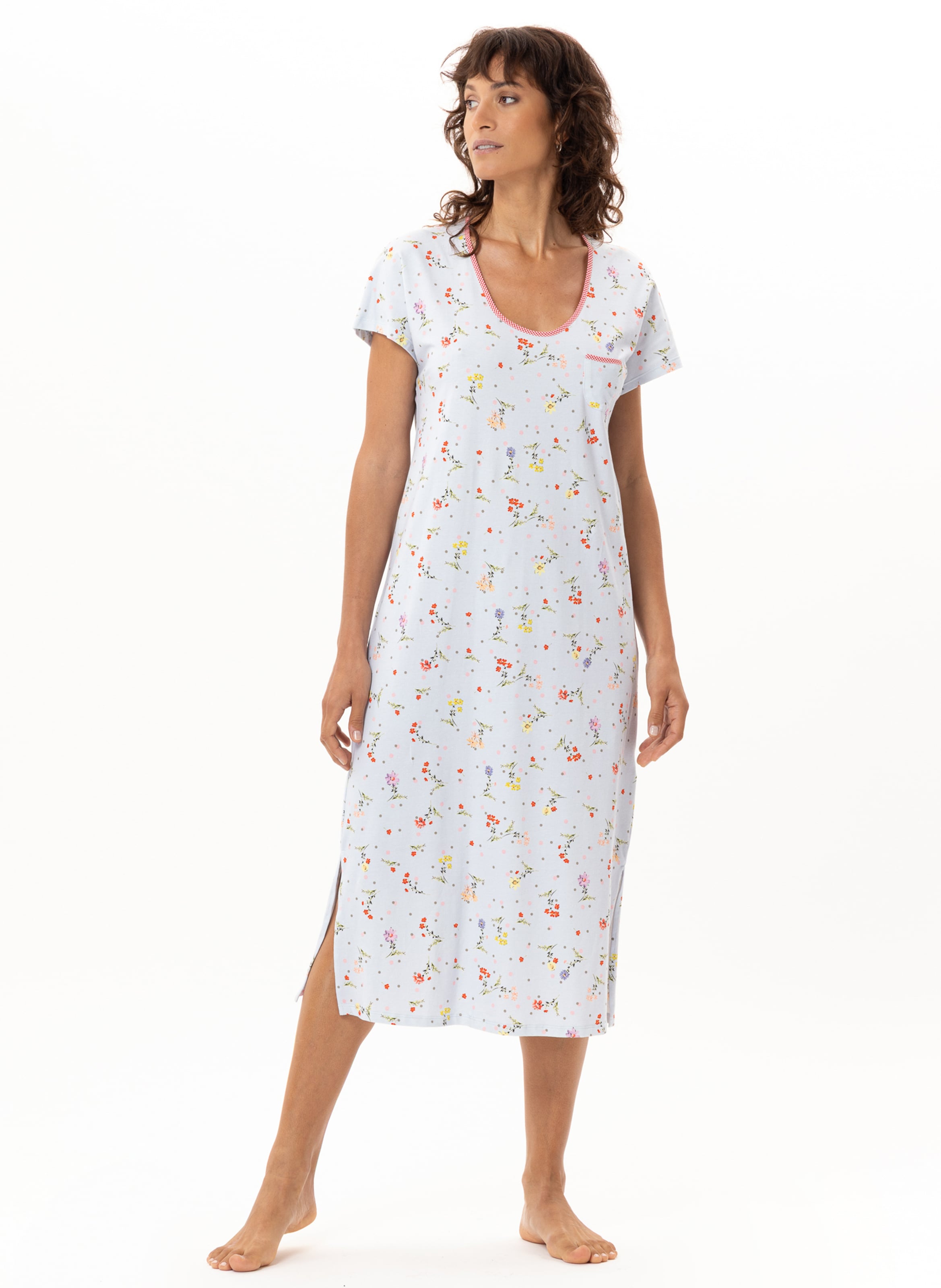Chemise de nuit longue en coton DAISY 211, LE CHAT