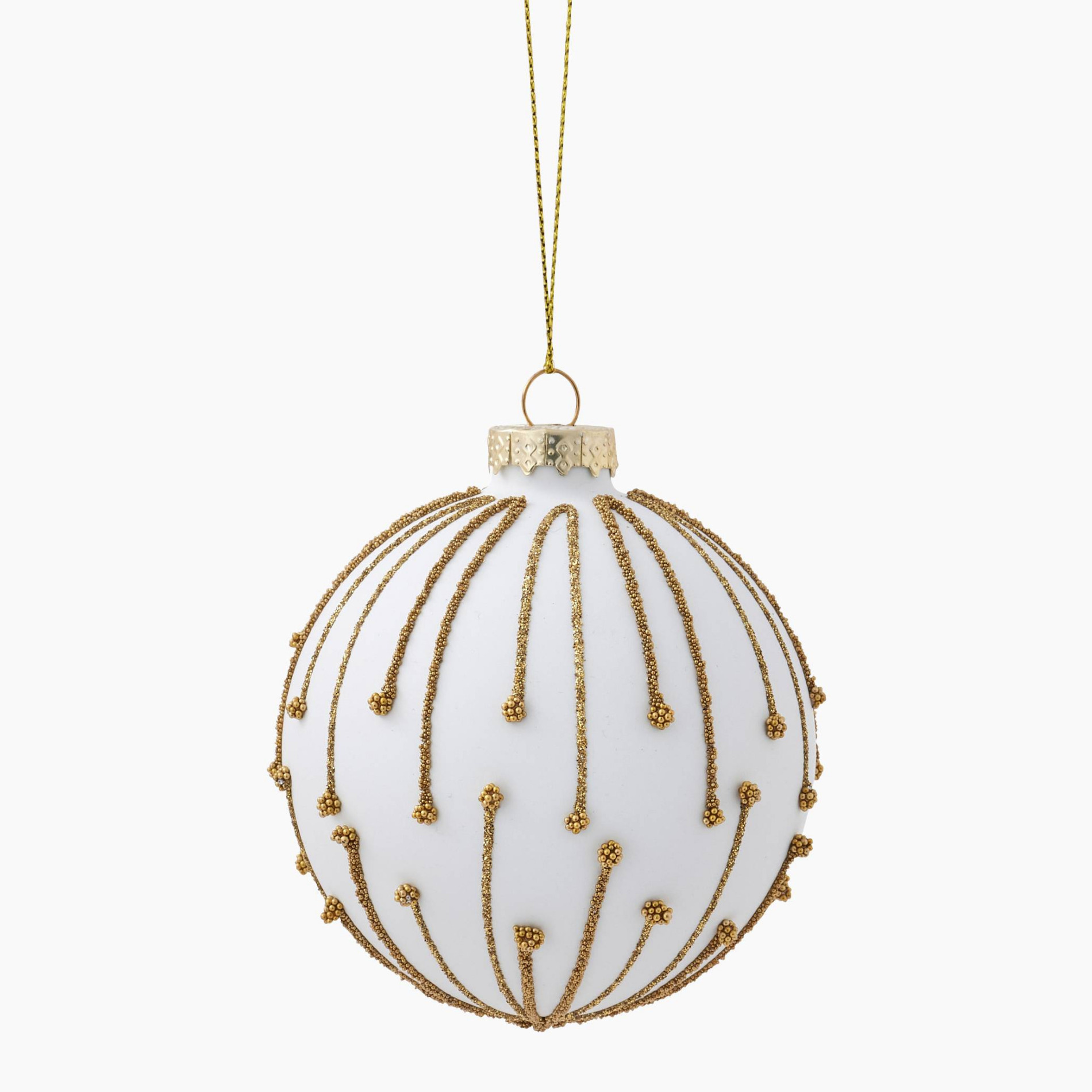 Lot de 6 - Boule en verre avec perle feu d'artifice, MONOPRIX