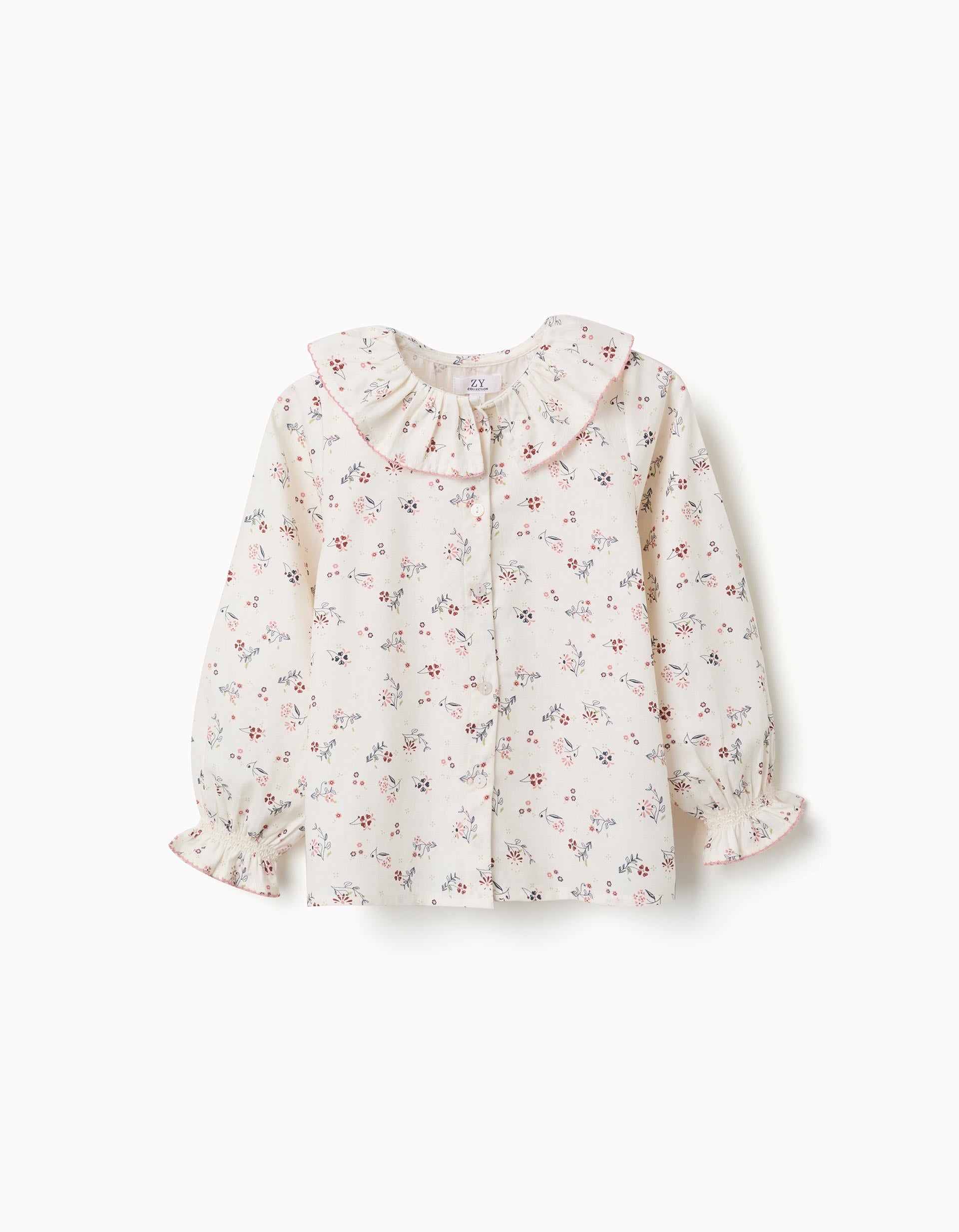 Blouse en coton à manches longues et motif fleuri, ZIPPY