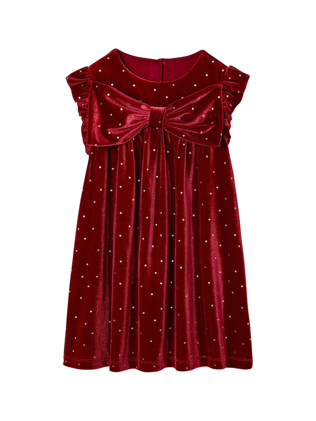 Robe noël à noeud velours lisse, VERTBAUDET