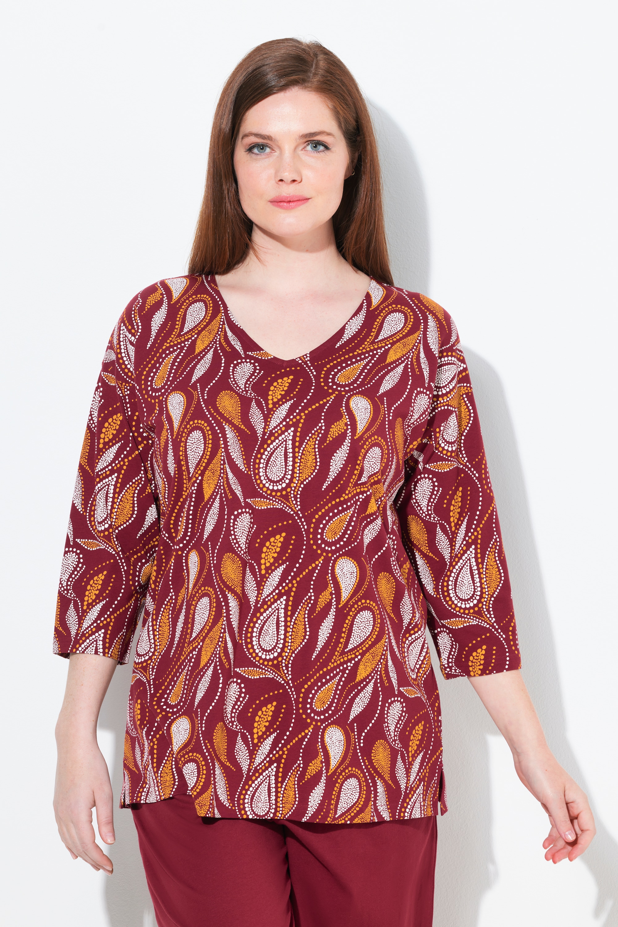 Haut de pyjama en coton bio, motif cachemire, ULLA POPKEN