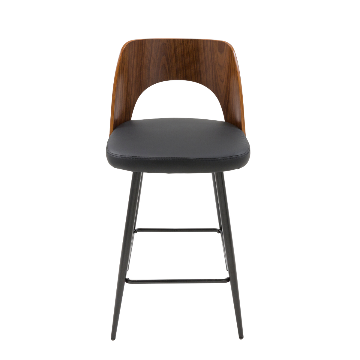 Chaise de comptoir en vinyle noir L45 cm - AUSTIN, SIGNATURE