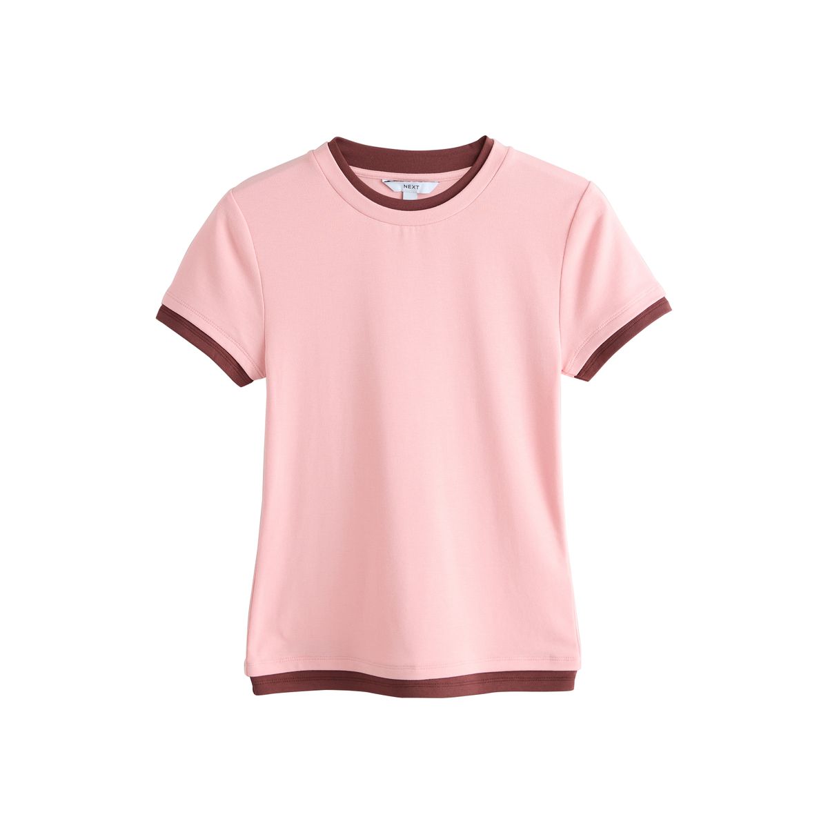 T-shirt col rond à effet superposé, NEXT