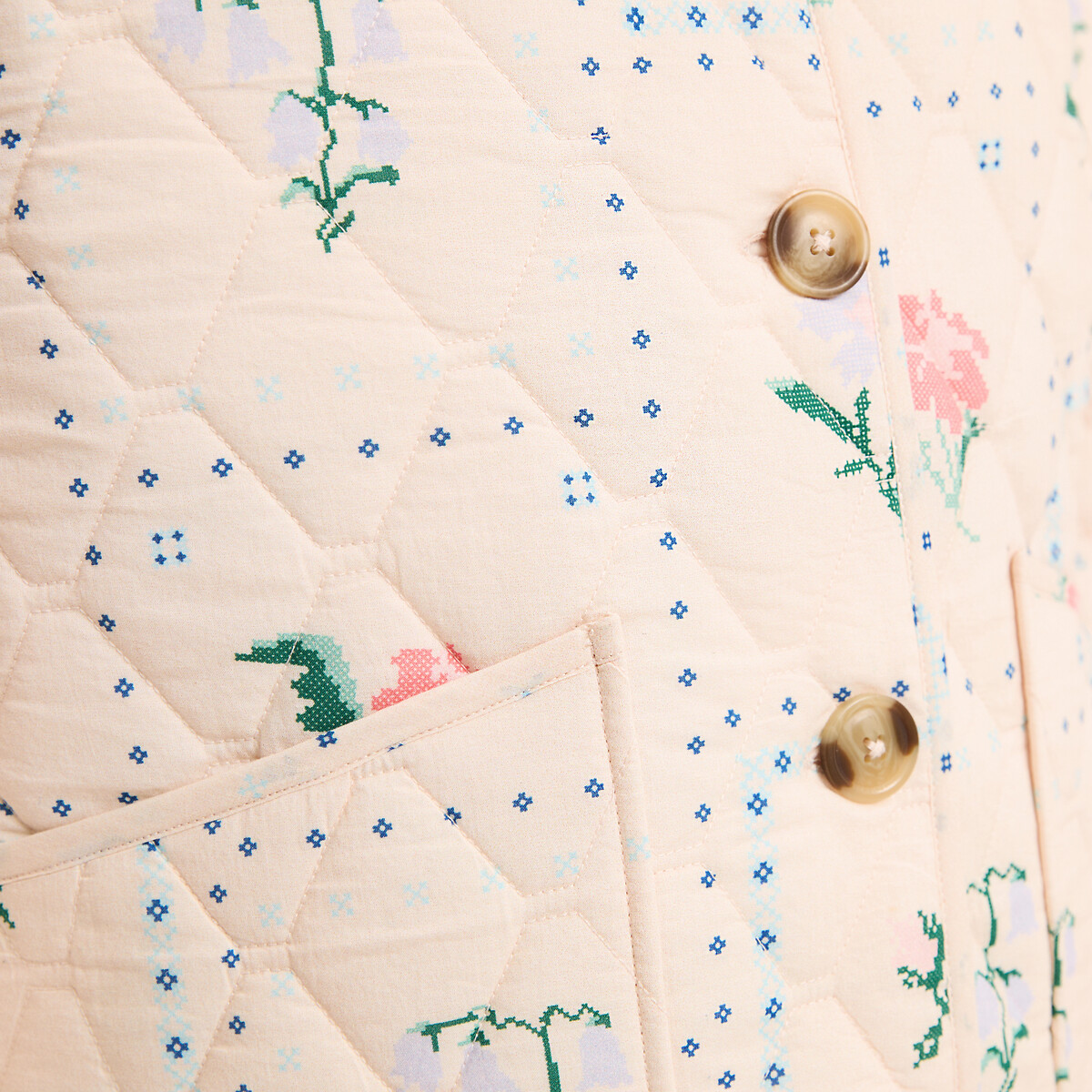 Alaurbeauty Veste Matelassée Courte Y2K Femme - Imprimé Floral - Légère Et Chaude Pour Hiver
