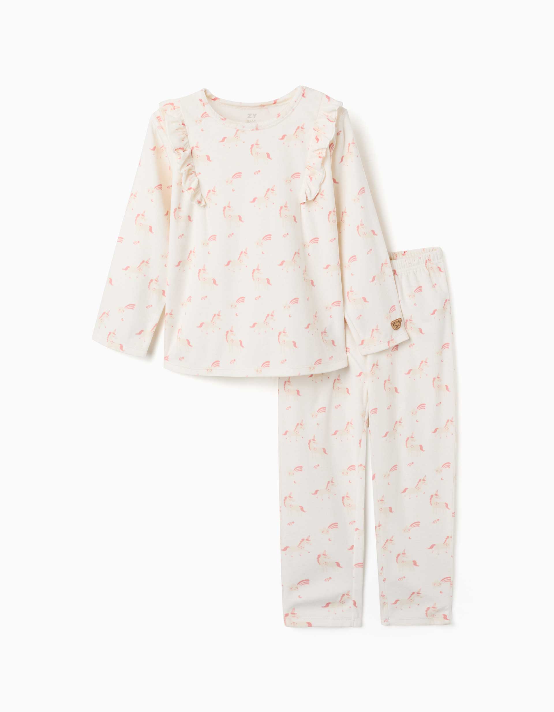 Pyjama en velours avec motif licorne et étoile, ZIPPY