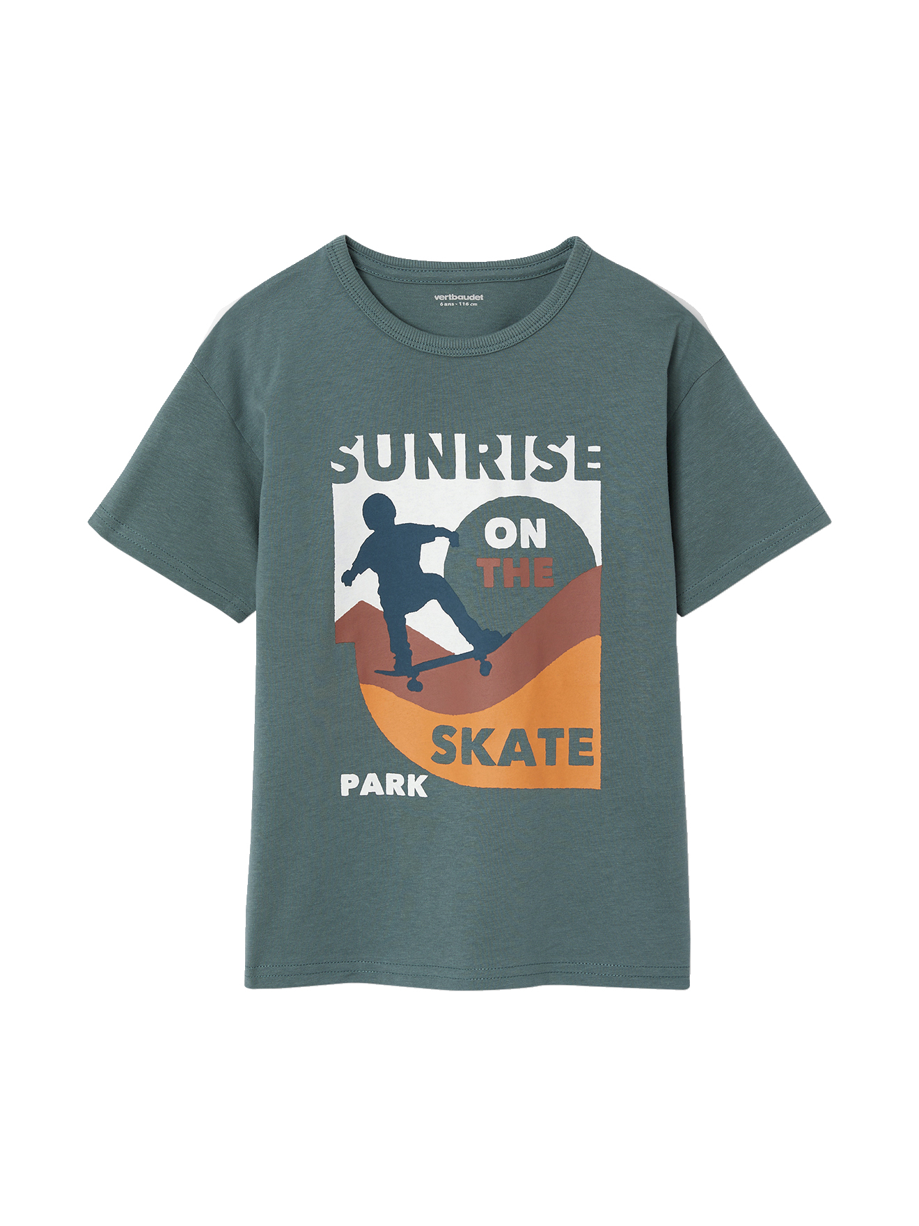 T-shirt motifs graphiques manches courtes, VERTBAUDET