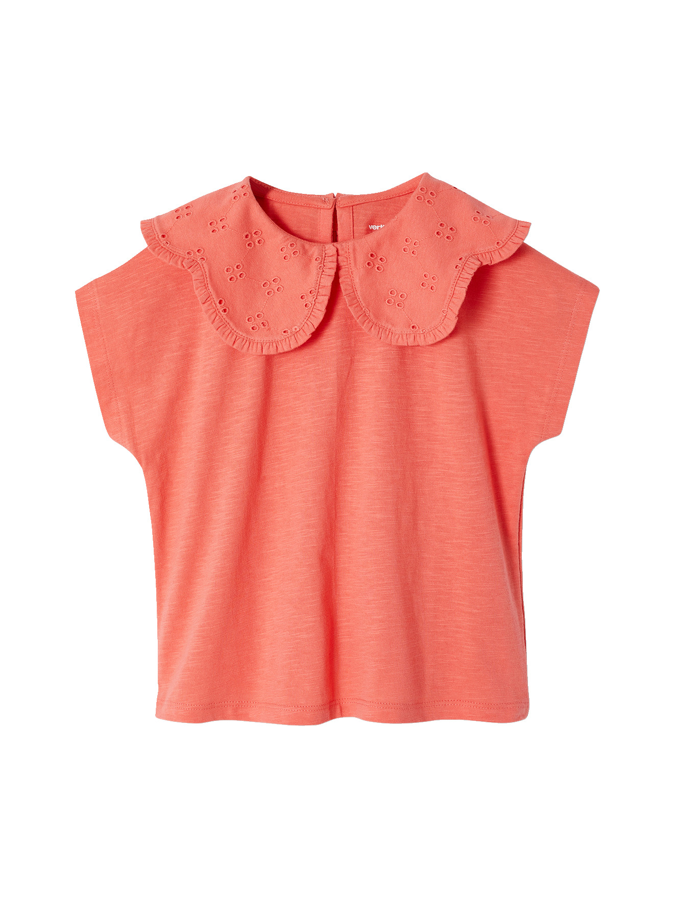 T-shirt col brodé fantaisie, VERTBAUDET