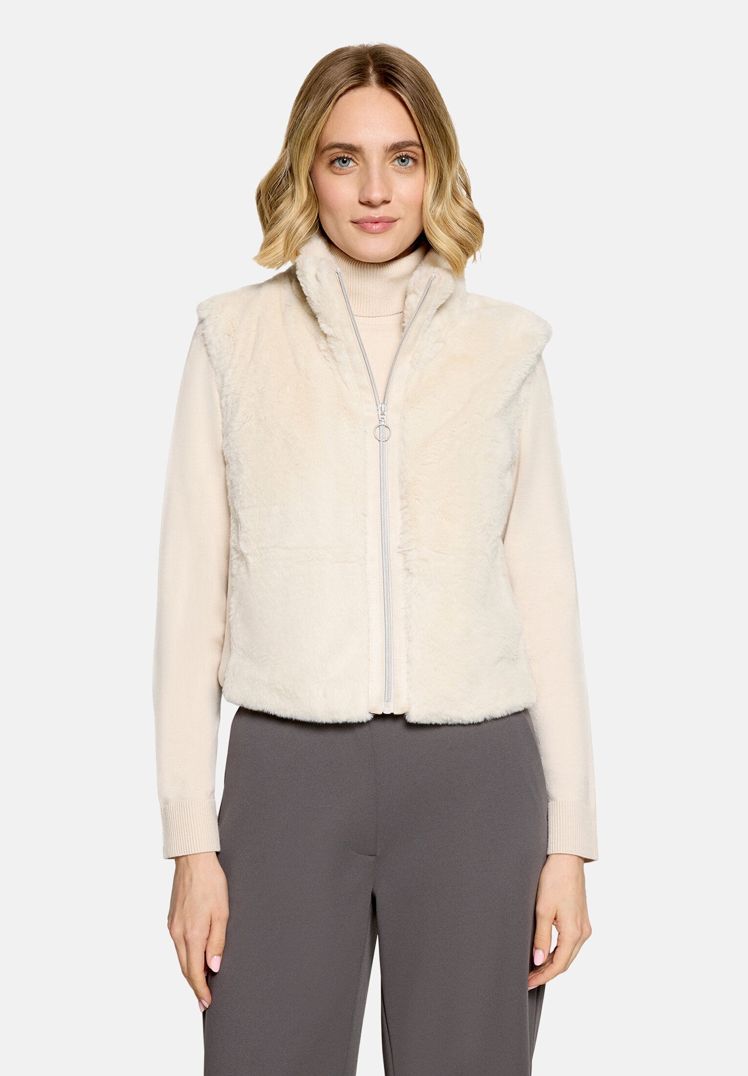 Veste sans manches en peluche à fermeture zippée, BETTY BARCLAY