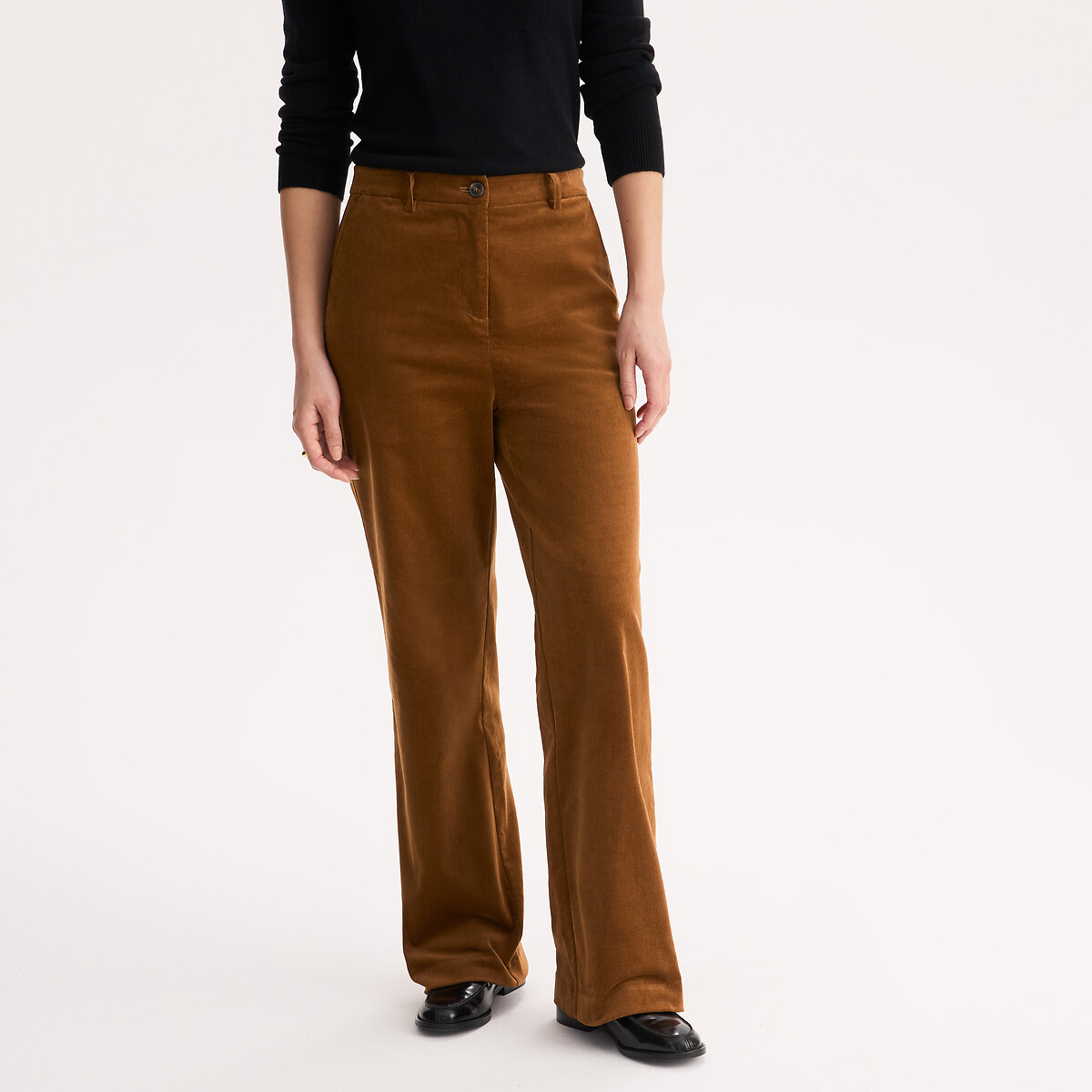 Pantalon large, velours côtelé stretch, ANNE WEYBURN