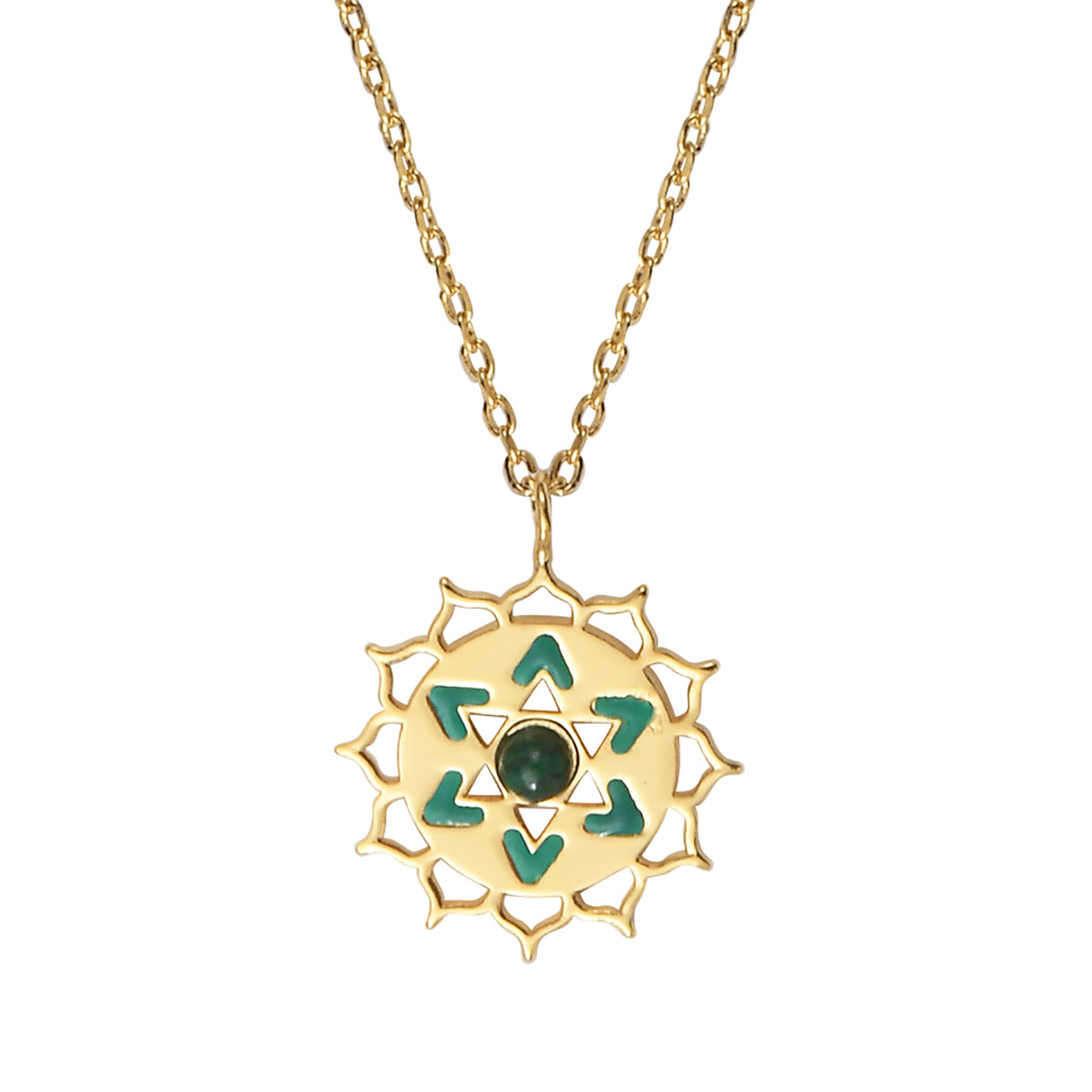 Collier chakras "i love" malachite, CAROLINE NAJMAN