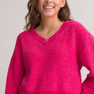 Pull col V en maille chenille LA REDOUTE COLLECTIONS