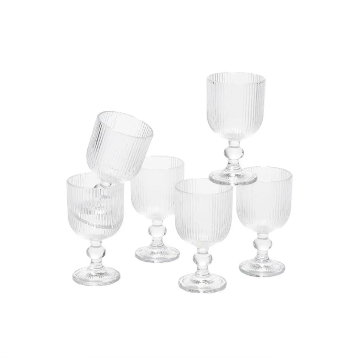 Lot De 6 Verre À Vin Cannelé MERLOT, MICA DECORATIONS