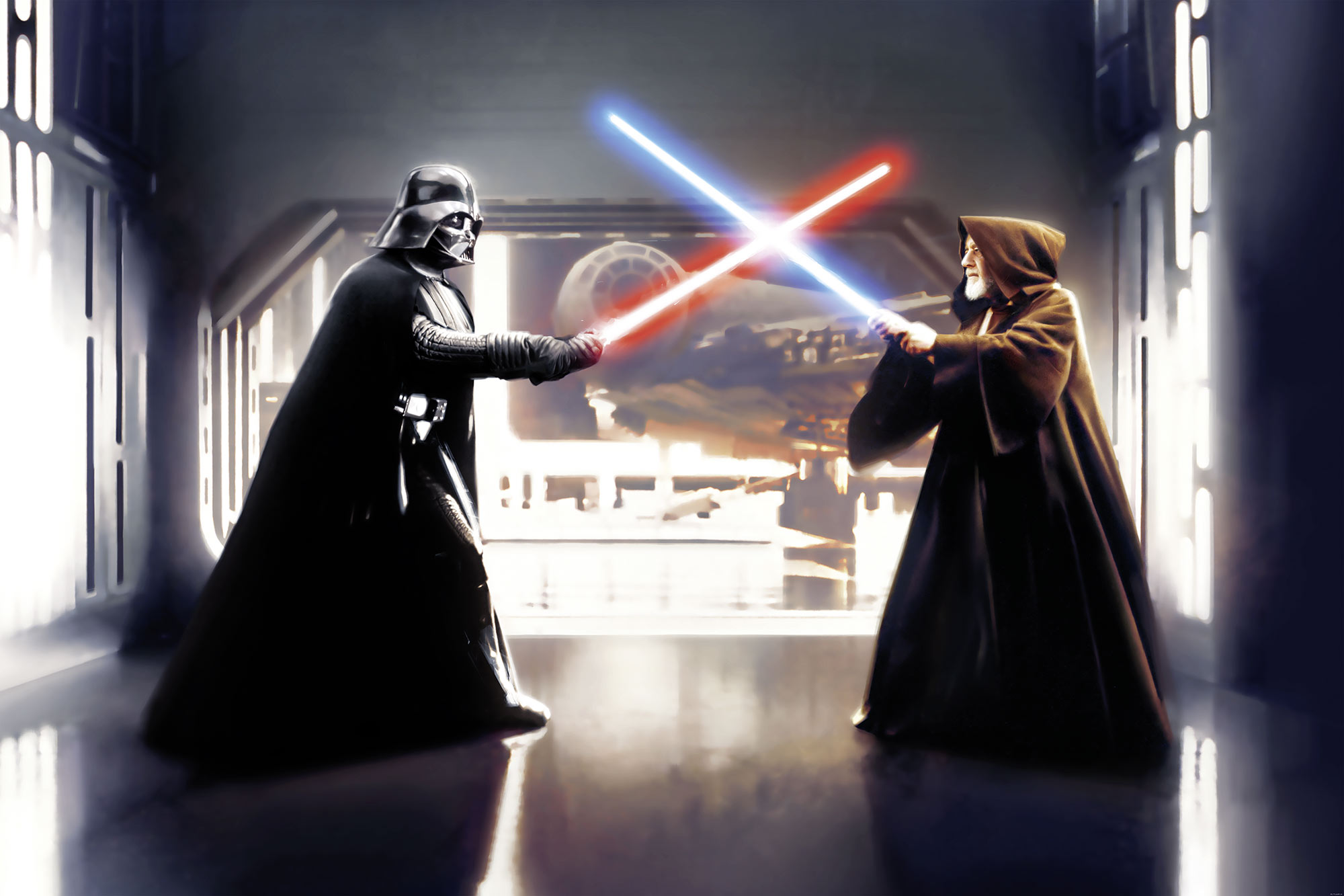 Papier peint Komar - Star Wars Vader vs. Kenobi - 300 x 200 cm, HEXOA