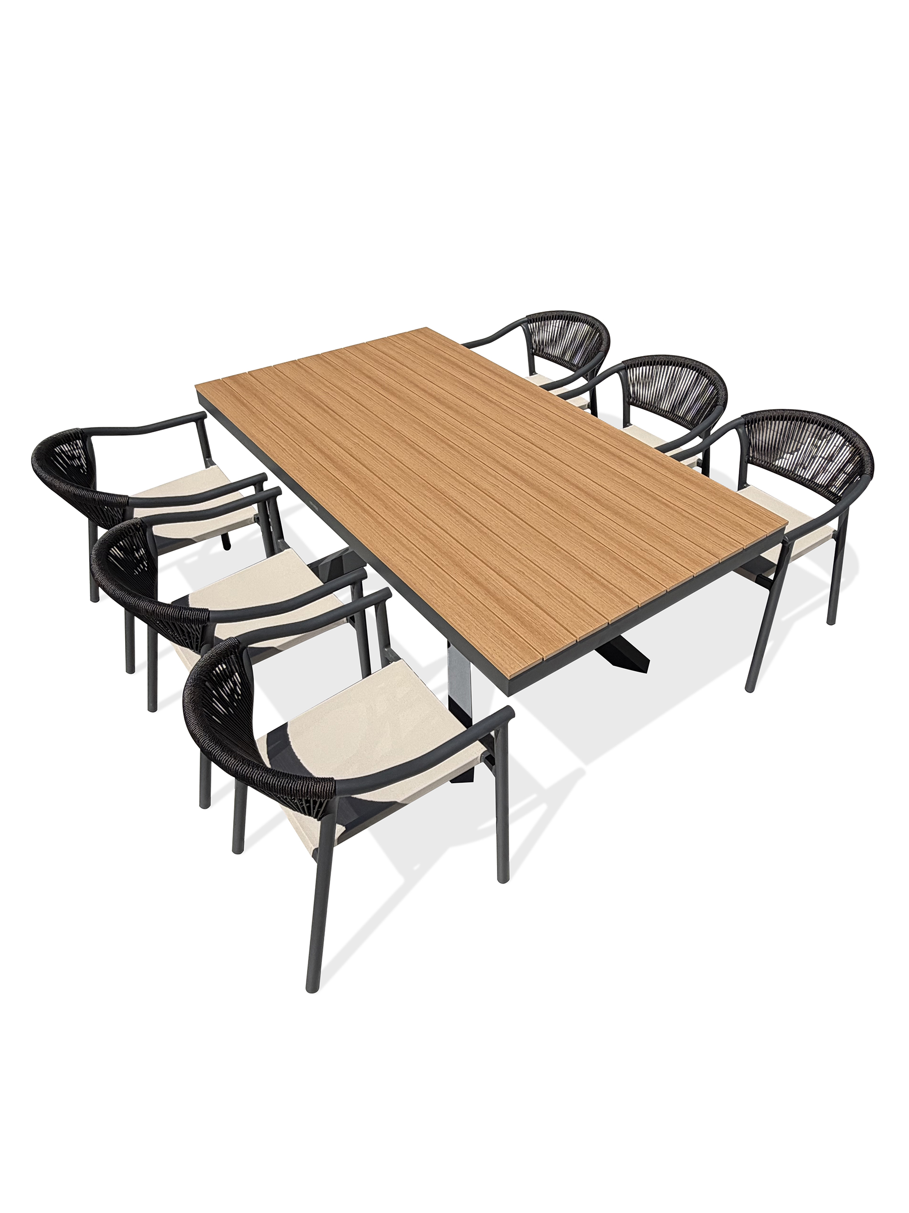 Ensemble repas de jardin en aluminium LAMU, DCB GARDEN